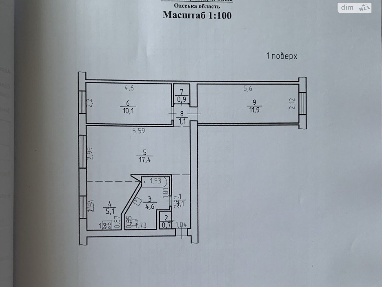 Продаж трикімнатної квартири в Одесі, на пров. Навігаційний 9, район Більшовик фото 1