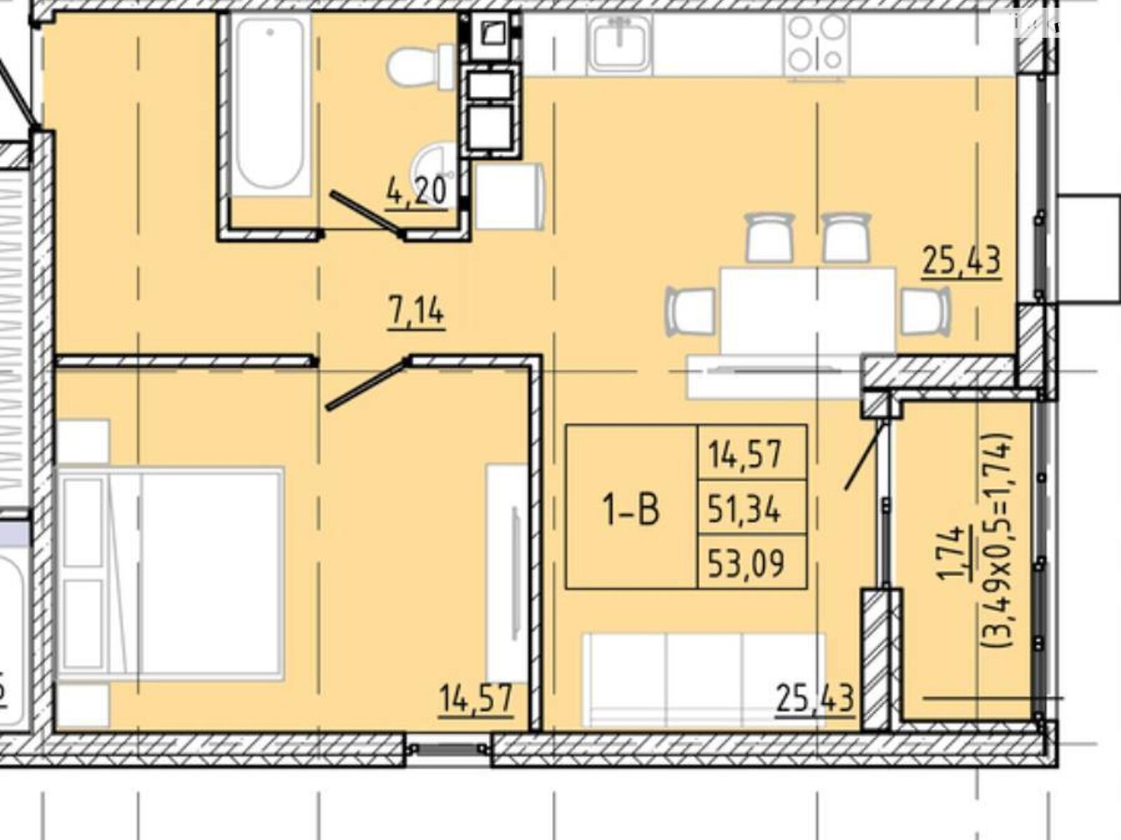 Продаж однокімнатної квартири в Одесі, на вул. Івана Франка 40, район Чубаївка фото 1