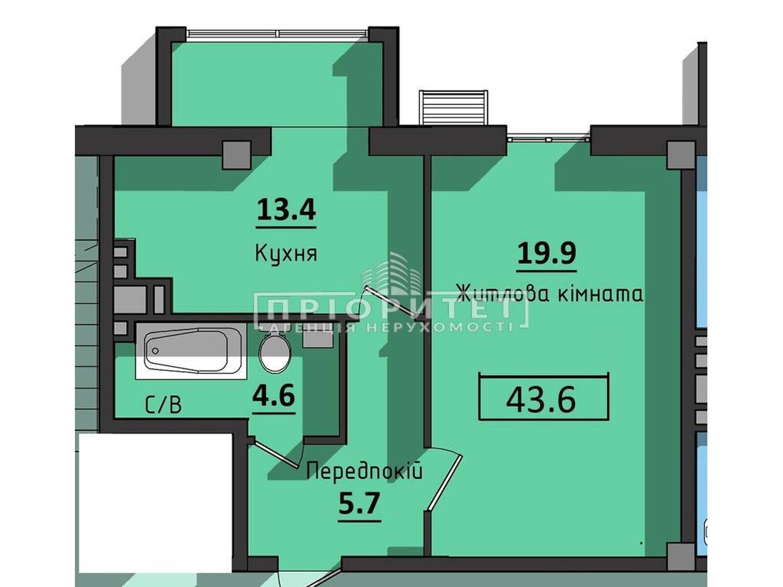 Продаж однокімнатної квартири в Одесі, на вул. Космонавтів, район Хаджибейський фото 1