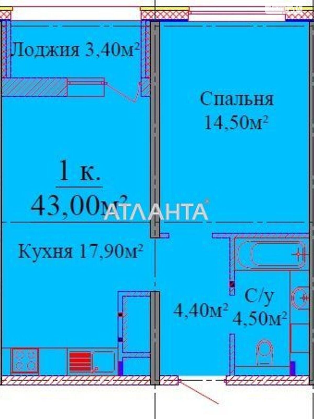 Продаж однокімнатної квартири в Одесі, на вул. Жаботинського, район Київський фото 1