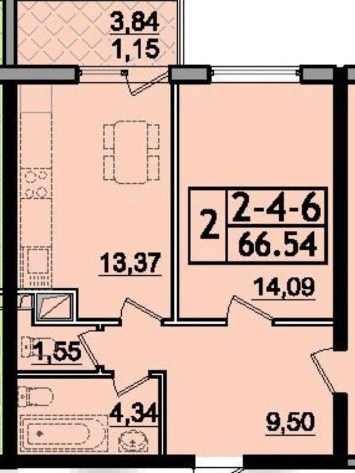 Продажа двухкомнатной квартиры в Лески, на ул. Академика Заболотного 3Е, фото 1