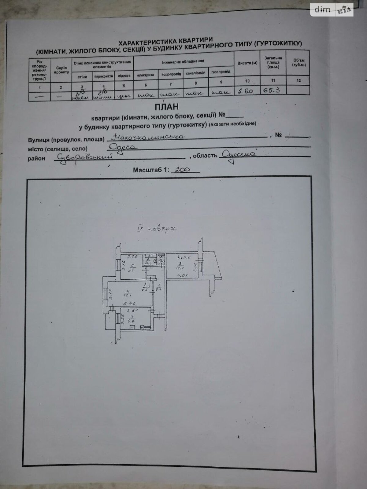 Продаж трикімнатної квартири в Одесі, на вул. Махачкалинська, район Містечко Котовського фото 1