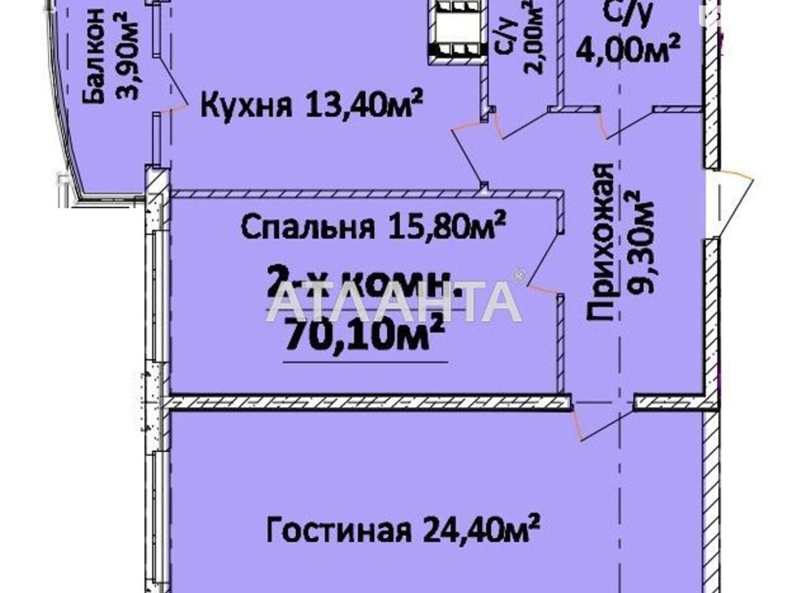 Продаж двокімнатної квартири в Одесі, на просп. Гагаріна 19, район Приморський фото 1