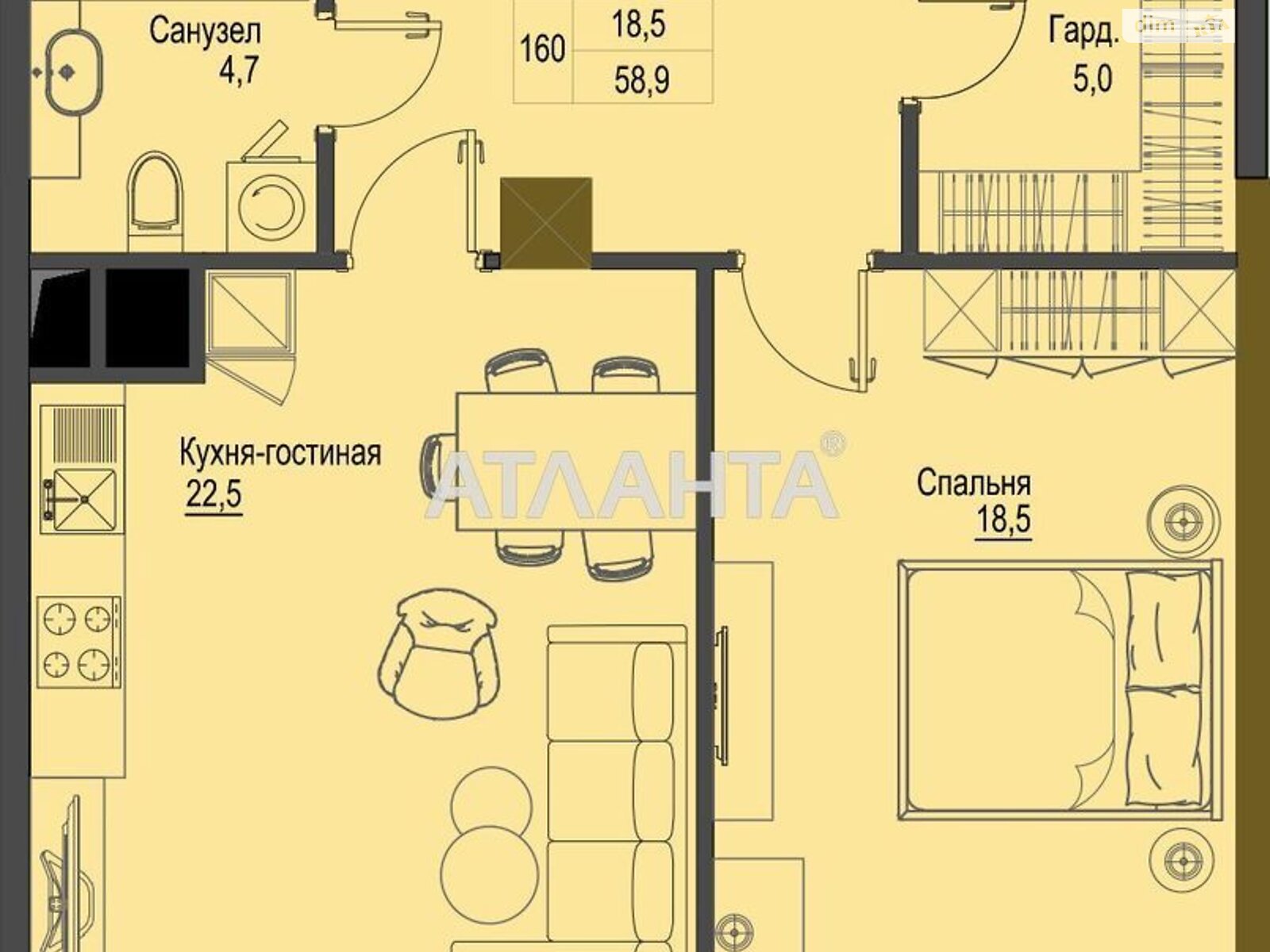 Продаж однокімнатної квартири в Одесі, на бул. Французький, район Приморський фото 1