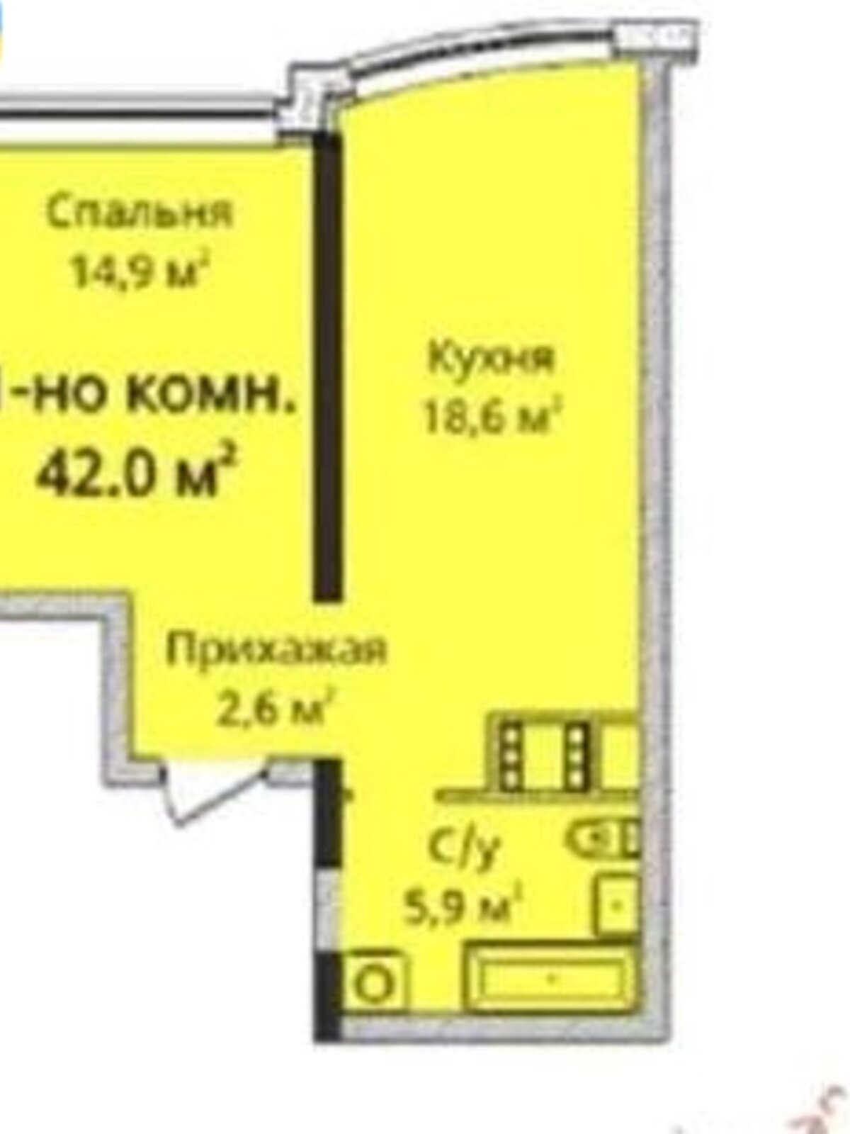 Продаж однокімнатної квартири в Одесі, на просп. Гагаріна 19 корпус 4, район Приморський фото 1