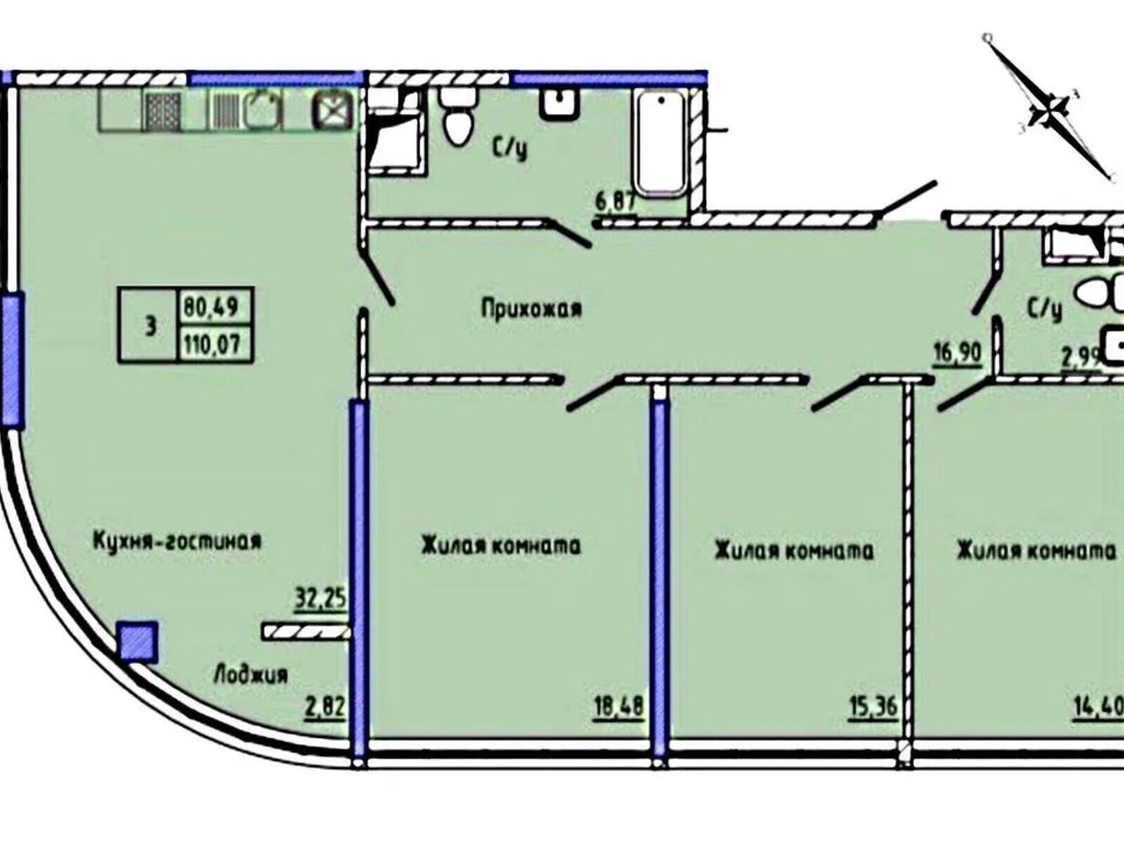 Продажа двухкомнатной квартиры в Одессе, на ул. Каманина 16А, район Приморский фото 1