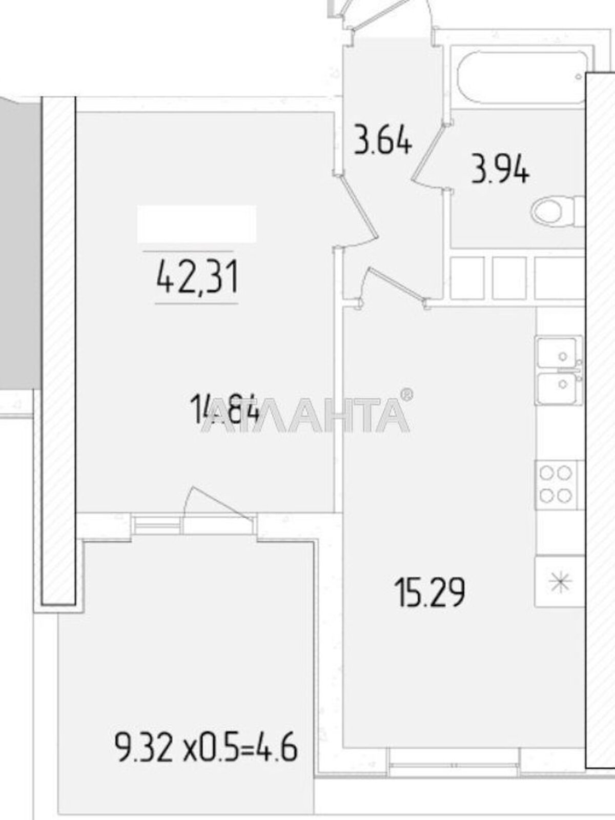 Продаж однокімнатної квартири в Одесі, на вул. Краснова, район Приморський фото 1