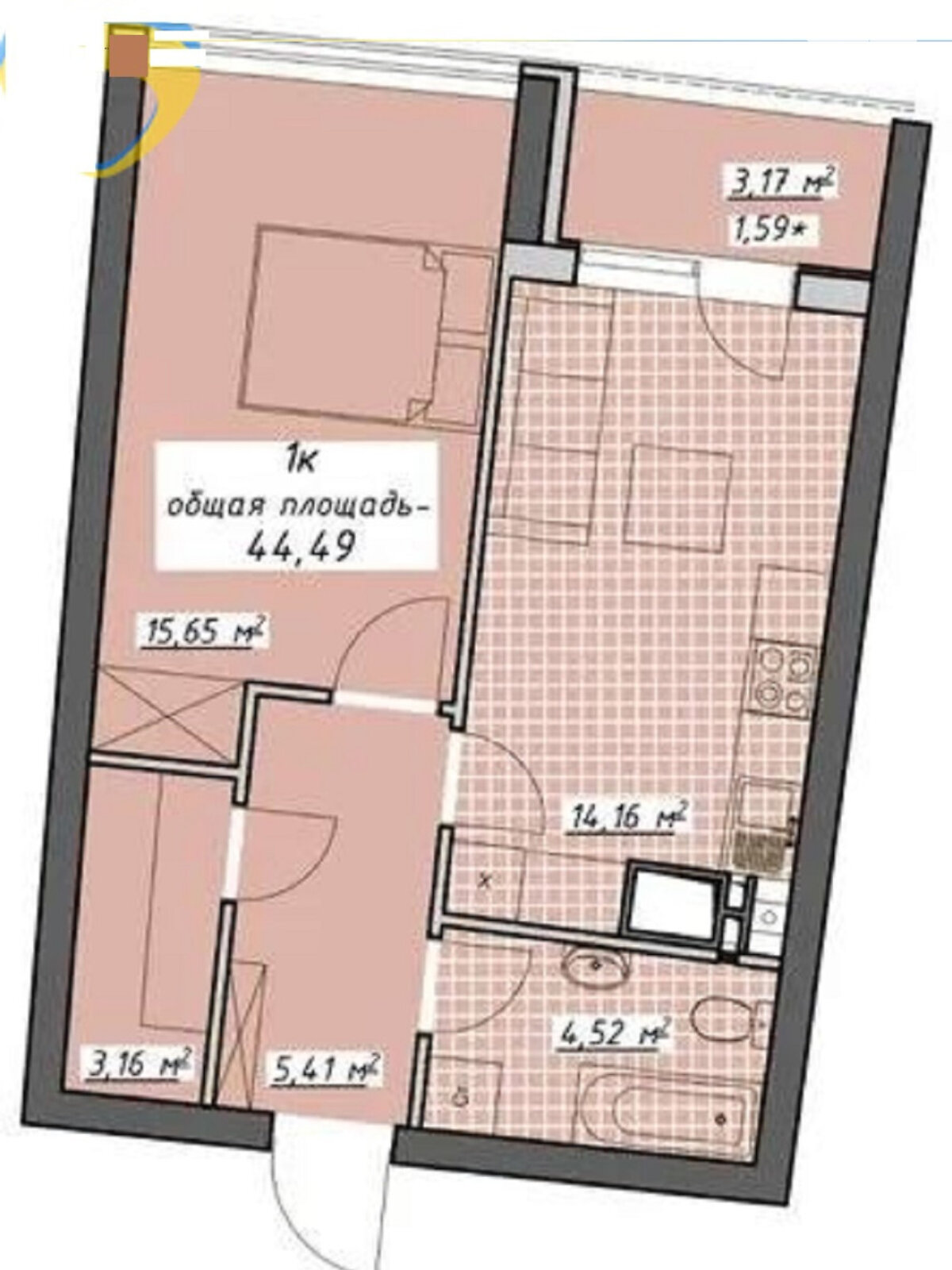 Продаж однокімнатної квартири в Одесі, на пров. Курортний, район Приморський фото 1 Продаж однокімнатної квартири в Одесі, на пров. Курортний, район Приморський фото 1