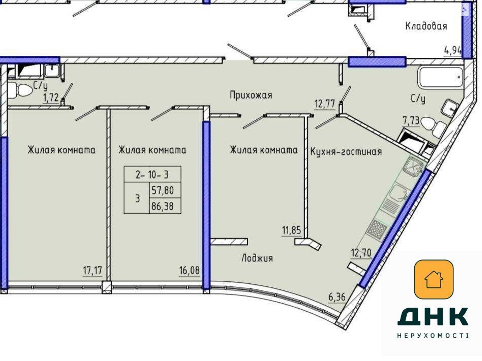 Продаж трикімнатної квартири в Одесі, на вул. Валерія Самофалова 16А/6, район Приморський фото 1 Продаж трикімнатної квартири в Одесі, на вул. Валерія Самофалова 16А/6, район Приморський фото 1
