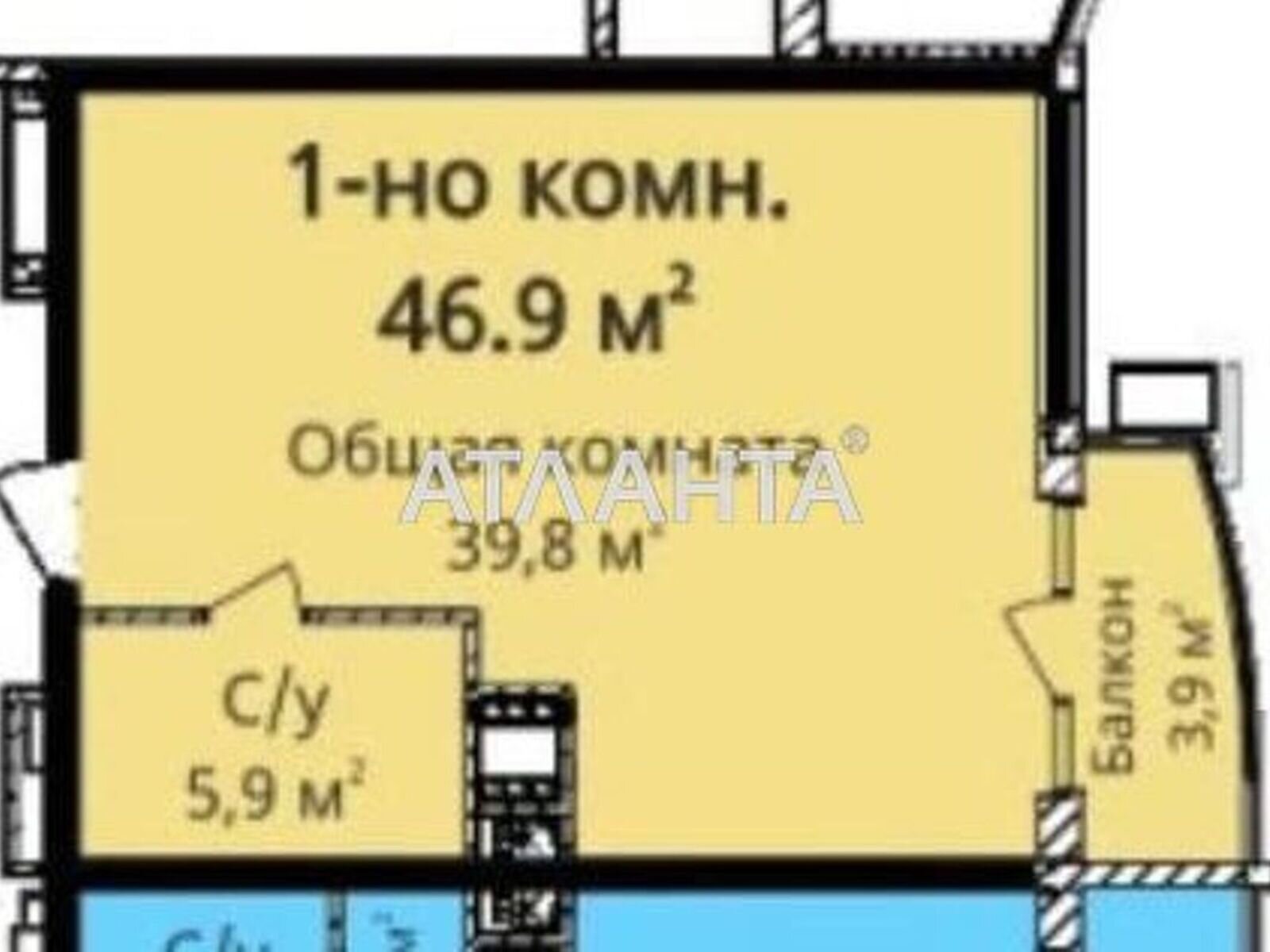 Продаж однокімнатної квартири в Одесі, на просп. Гагаріна, район Приморський фото 1