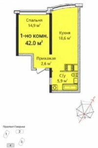 Продажа однокомнатной квартиры в Одессе, на ул. Гагарина, район Приморский фото 2