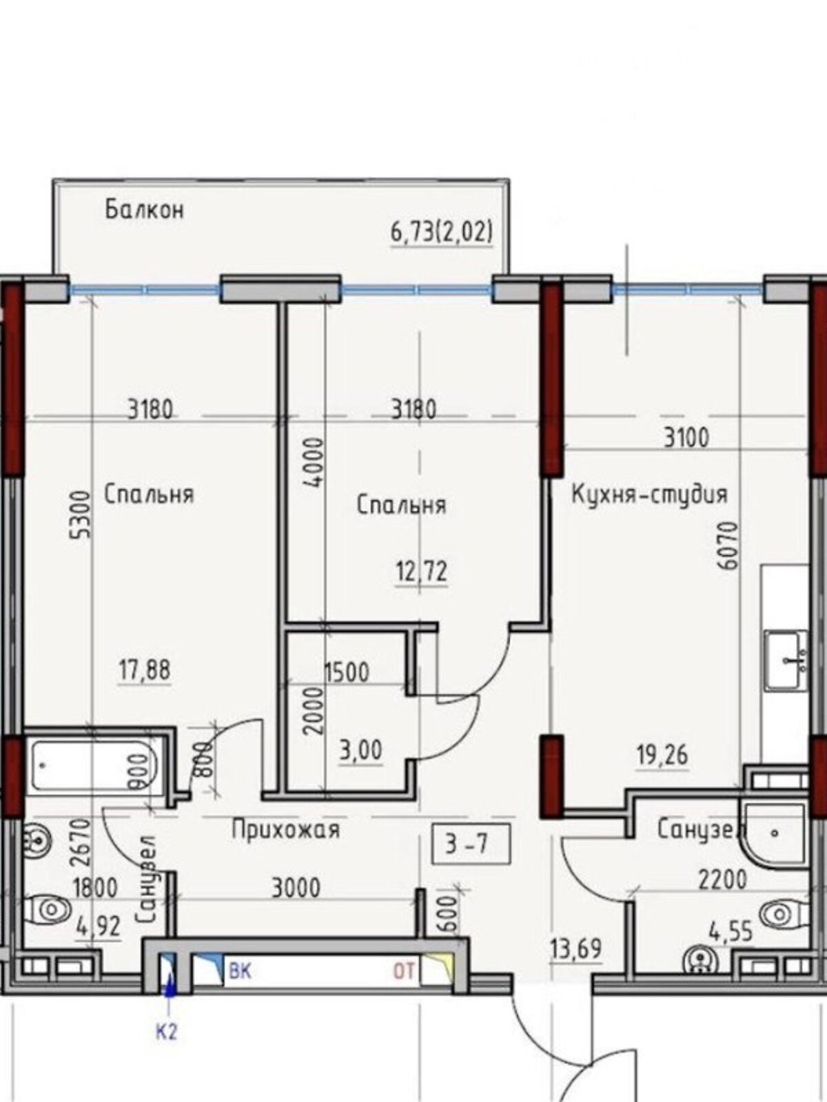 Продаж двокімнатної квартири в Одесі, на вул. Дмитріївська 59 корпус 2, район Вузівський фото 1