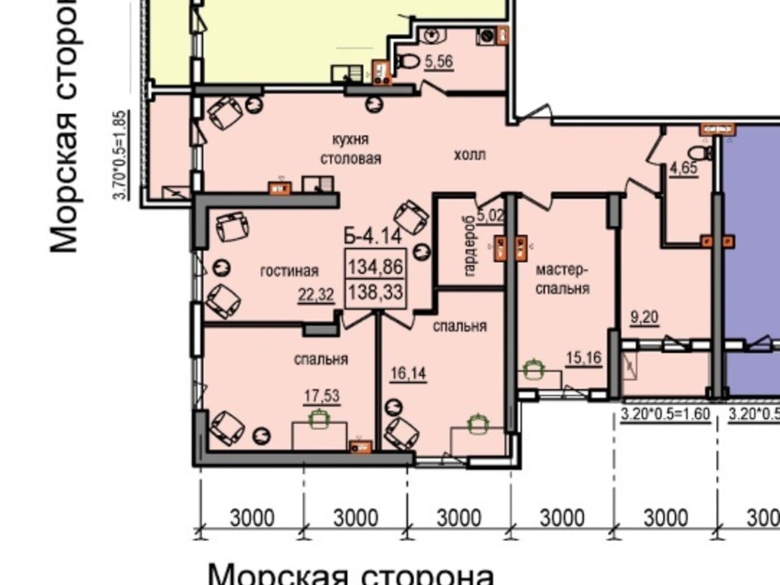 Продажа четырехкомнатной квартиры в Одессе, на ул. Дача Ковалевского 5Б, район Золотой Берег фото 1 Продажа четырехкомнатной квартиры в Одессе, на ул. Дача Ковалевского 5Б, район Золотой Берег фото 1