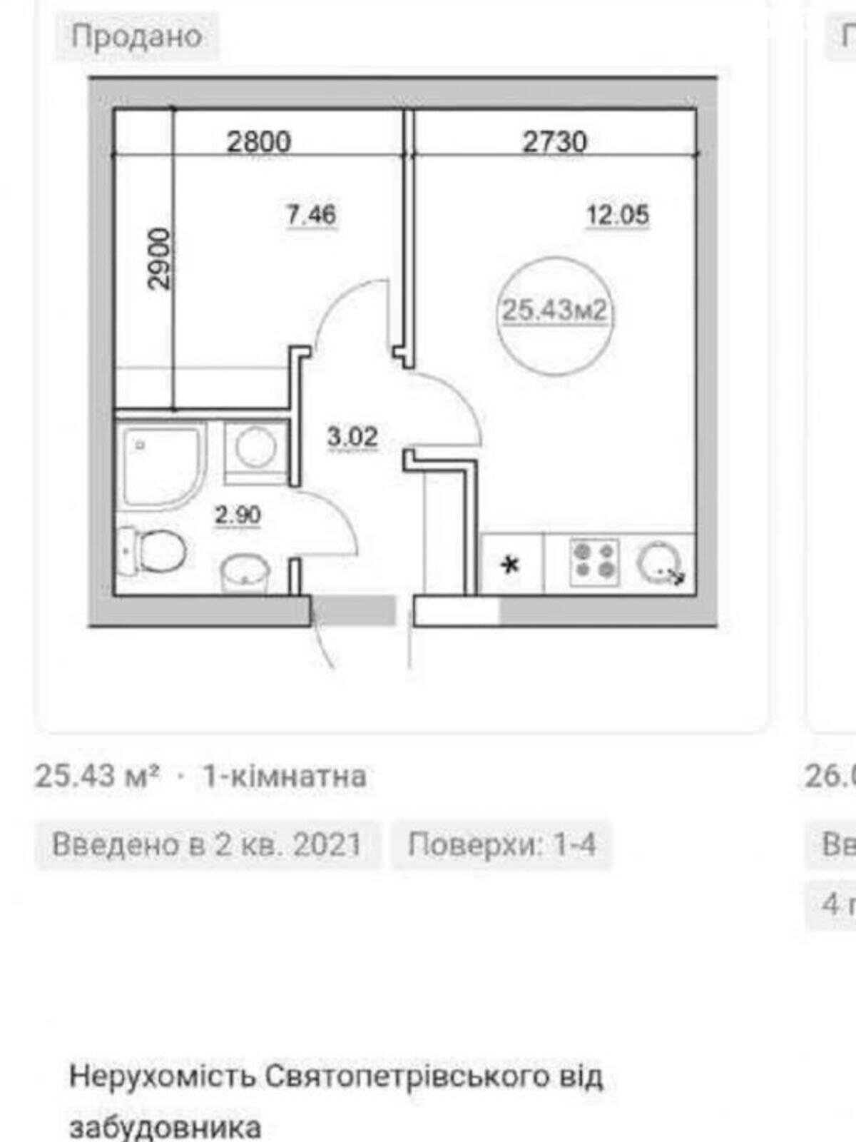 Продажа однокомнатной квартиры в Петровском (нов. Святопетровском), на ул. Прорезная 13, фото 1