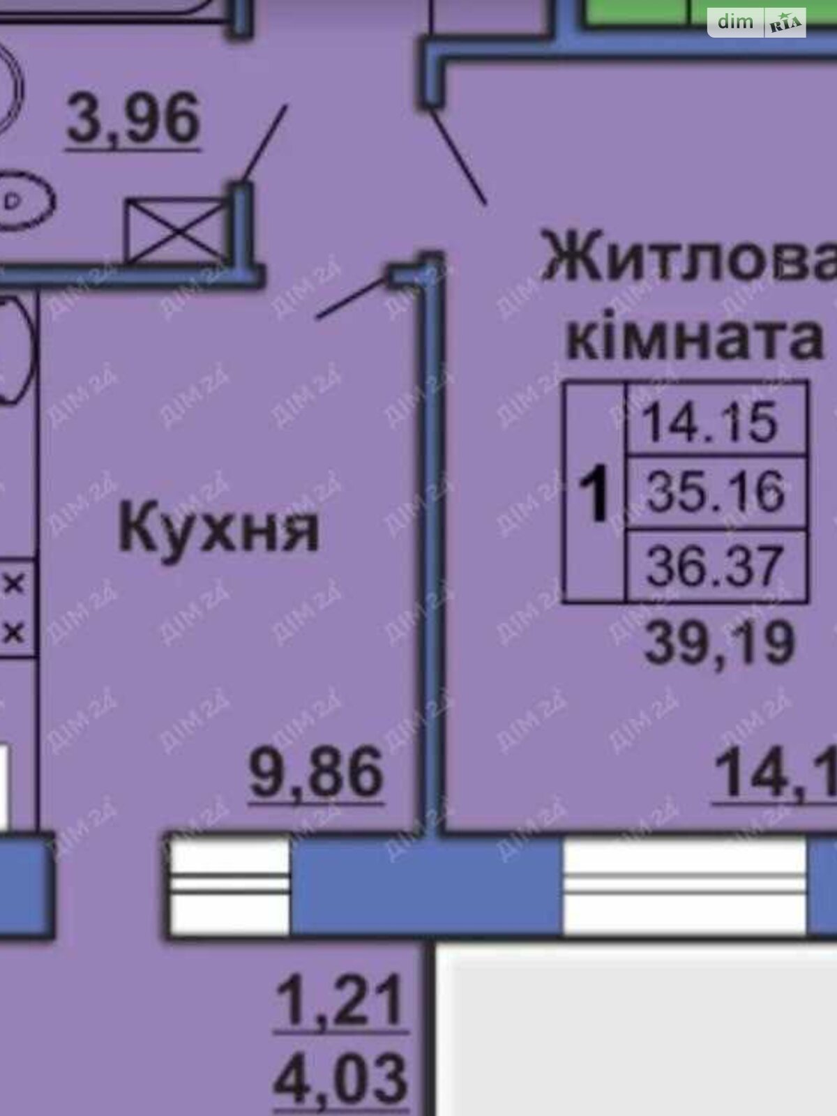 Продаж однокімнатної квартири в Полтаві, на вул. Великотирнівська, район Алмазний фото 1