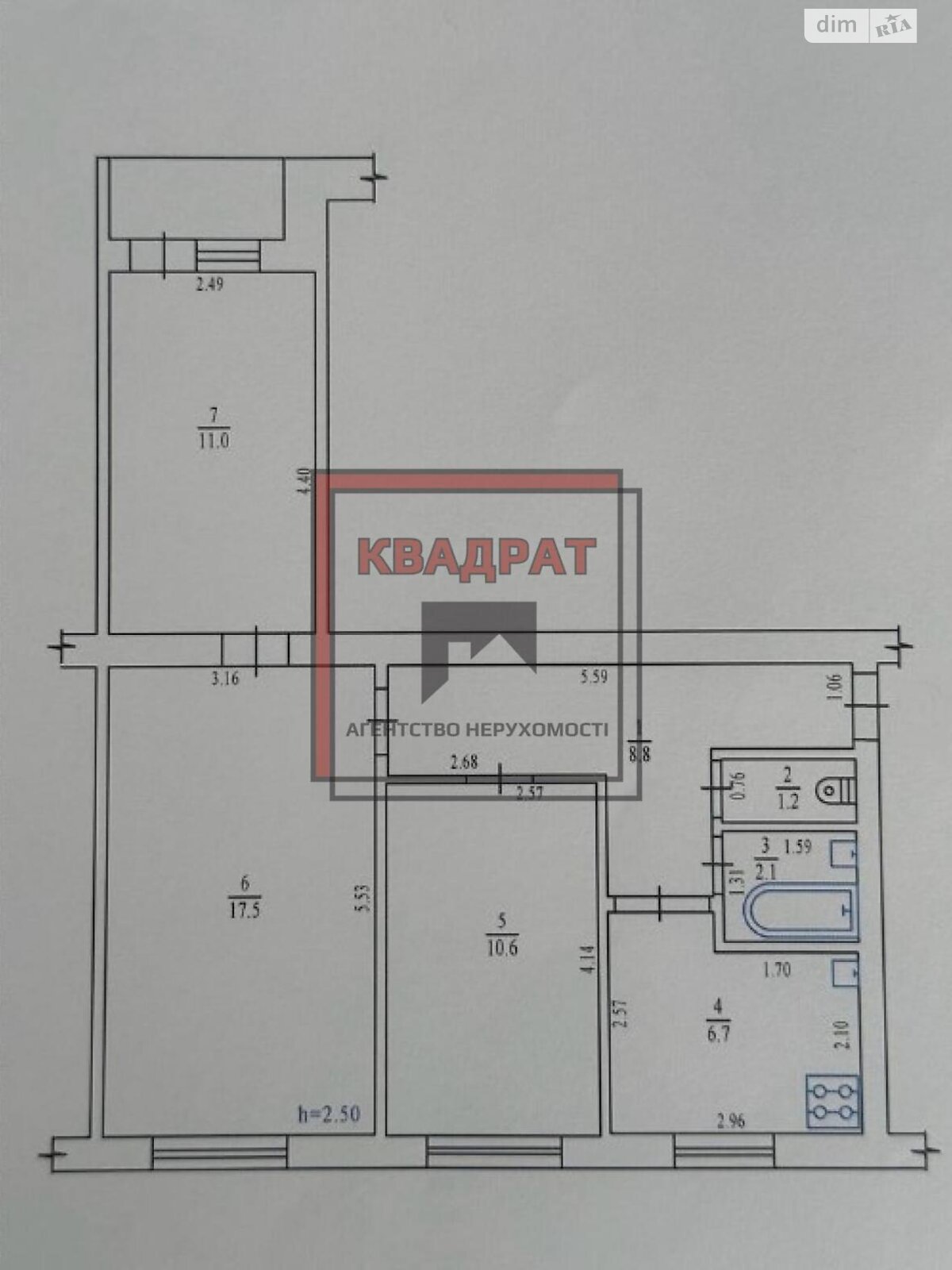 Продажа трехкомнатной квартиры в Полтаве, на ул. Алмазная, район Алмазный фото 1