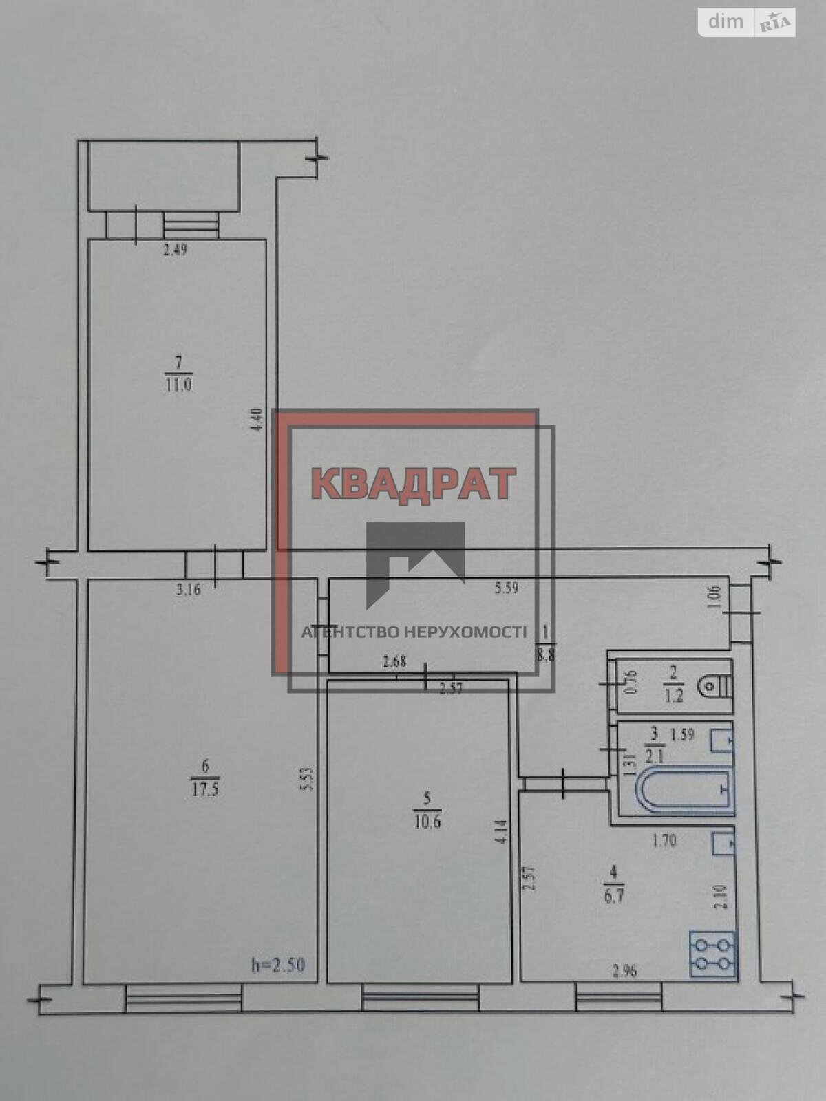 Продажа трехкомнатной квартиры в Полтаве, на ул. Алмазная, район Алмазный фото 1