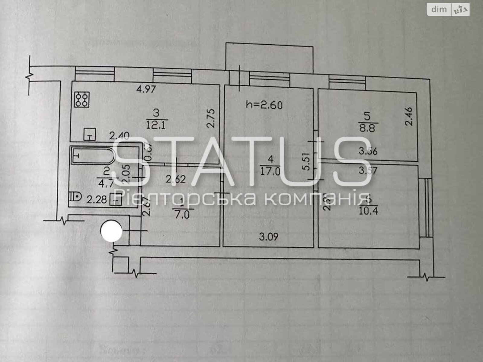 Продаж трикімнатної квартири в Полтаві, на вул. Гожулівська, район Київський фото 1