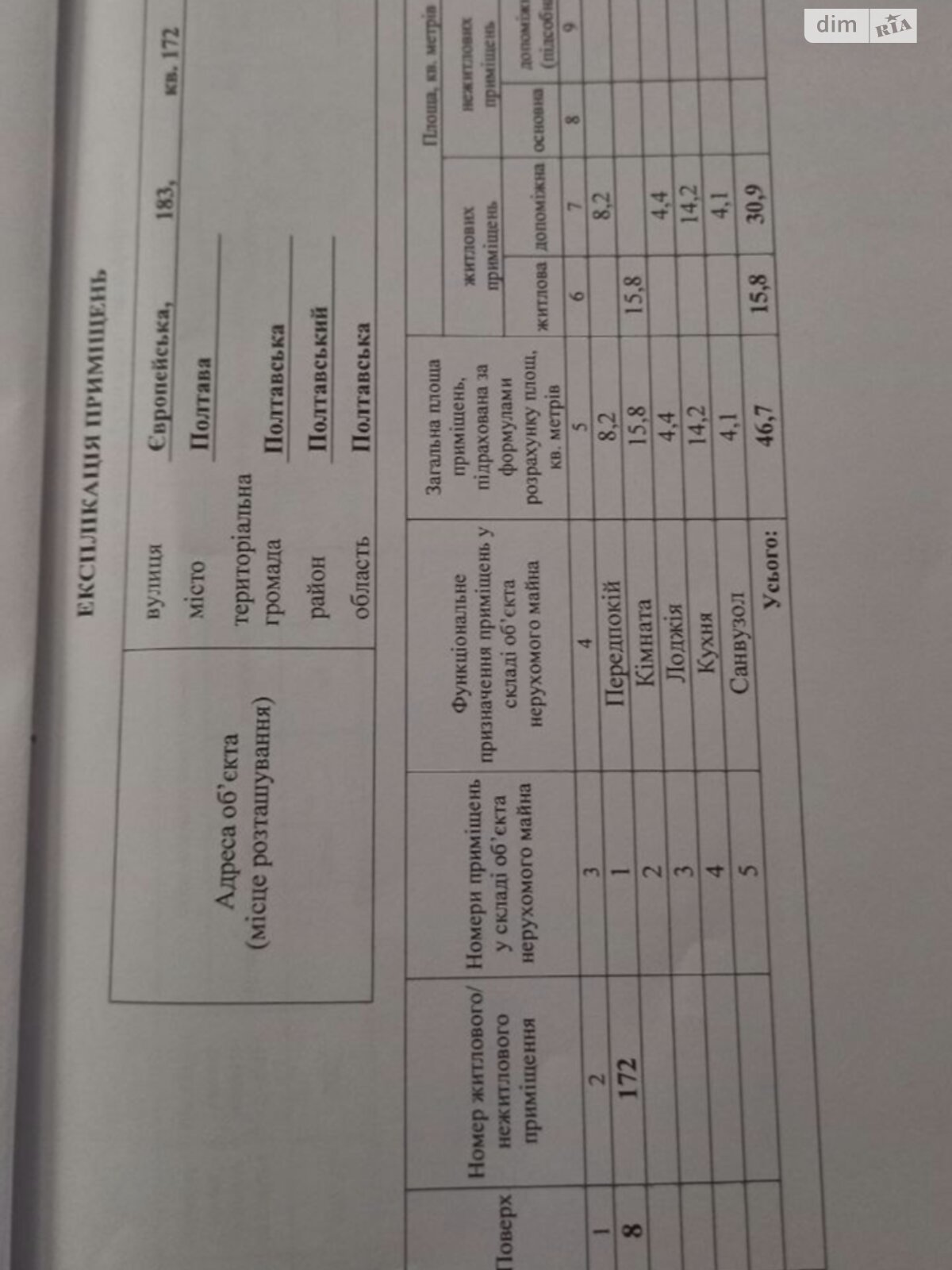 Продаж однокімнатної квартири в Полтаві, на вул. Європейська 183, кв. 172, район Кобищани фото 1