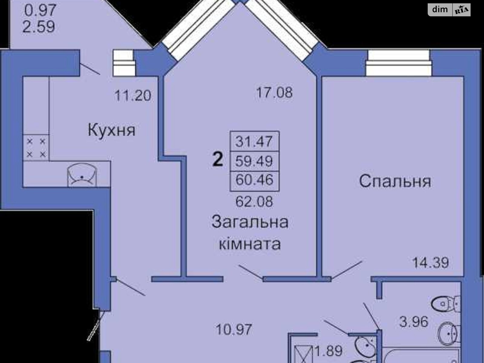 Продаж двокімнатної квартири в Полтаві, на пл. Павленківська 3В, район пл. Зигіна фото 1