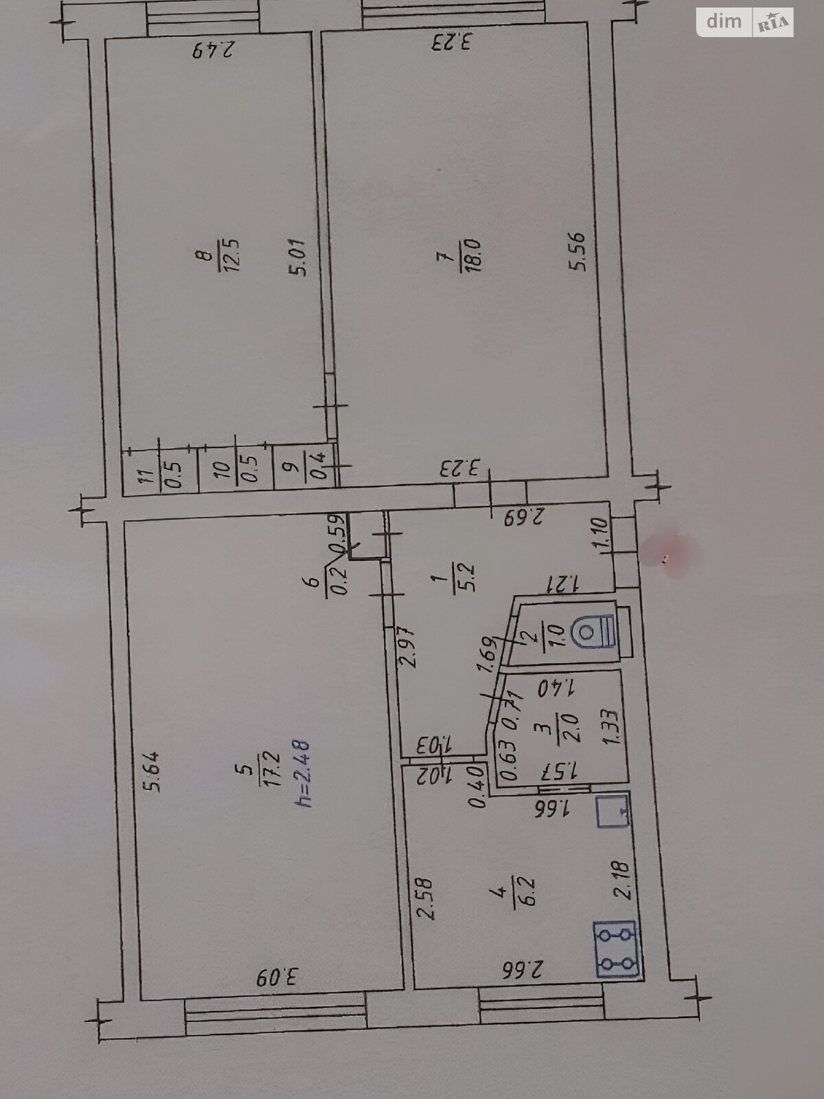 Продажа трехкомнатной квартиры в Полтаве, на пер. Хорольский, кв. 36, район Половки фото 1