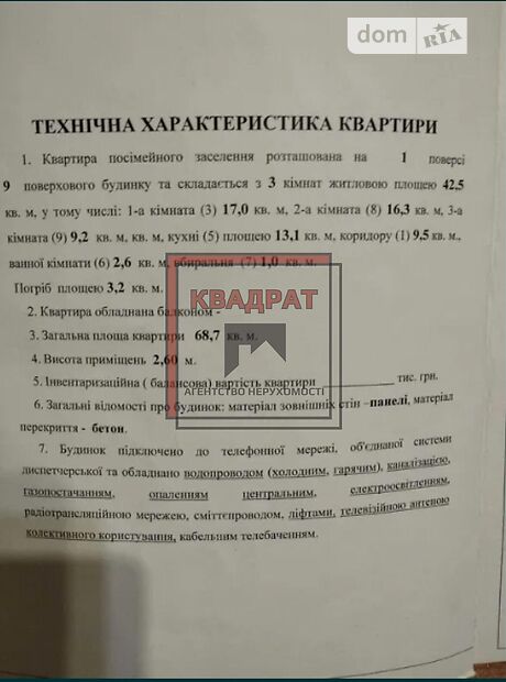 Продажа трехкомнатной квартиры в Полтаве, на ул. Героев Сталинграда, район Сады 1 фото 1 Продажа трехкомнатной квартиры в Полтаве, на ул. Героев Сталинграда, район Сады 1 фото 1