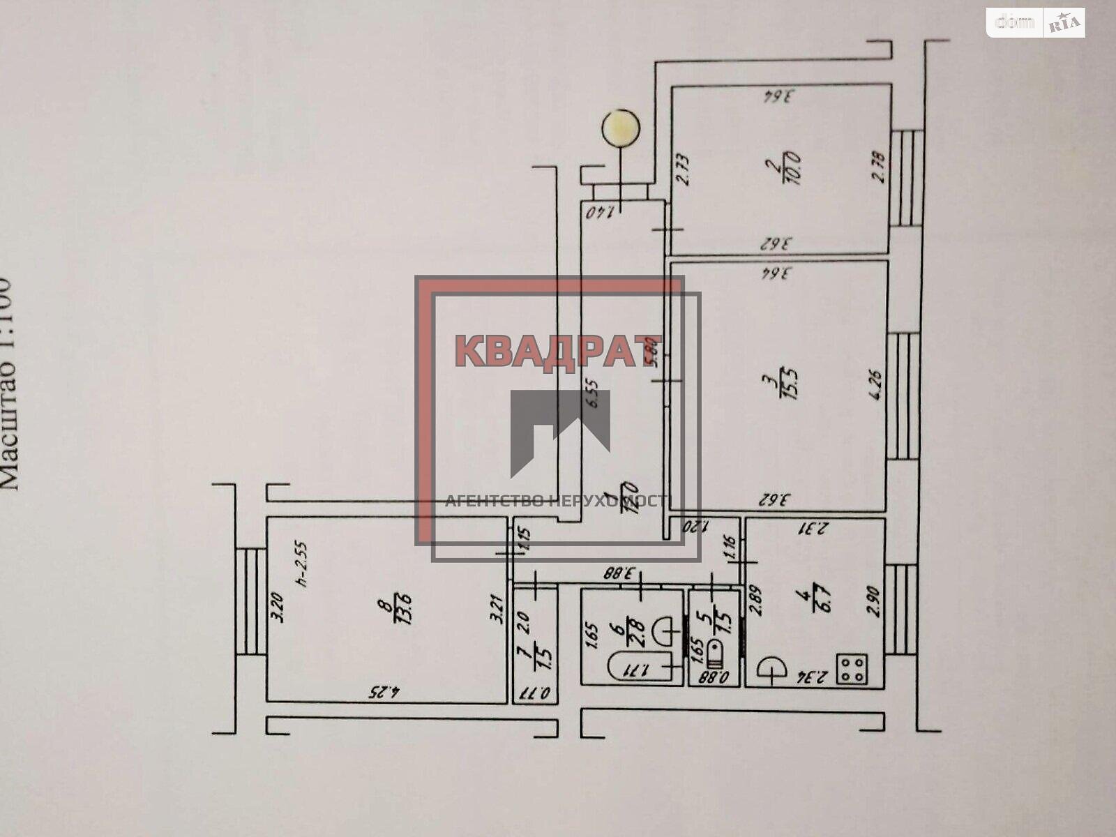 Продажа трехкомнатной квартиры в Полтаве, на ул. Геофизическая, район Шевченковский (Октябрьский) фото 1