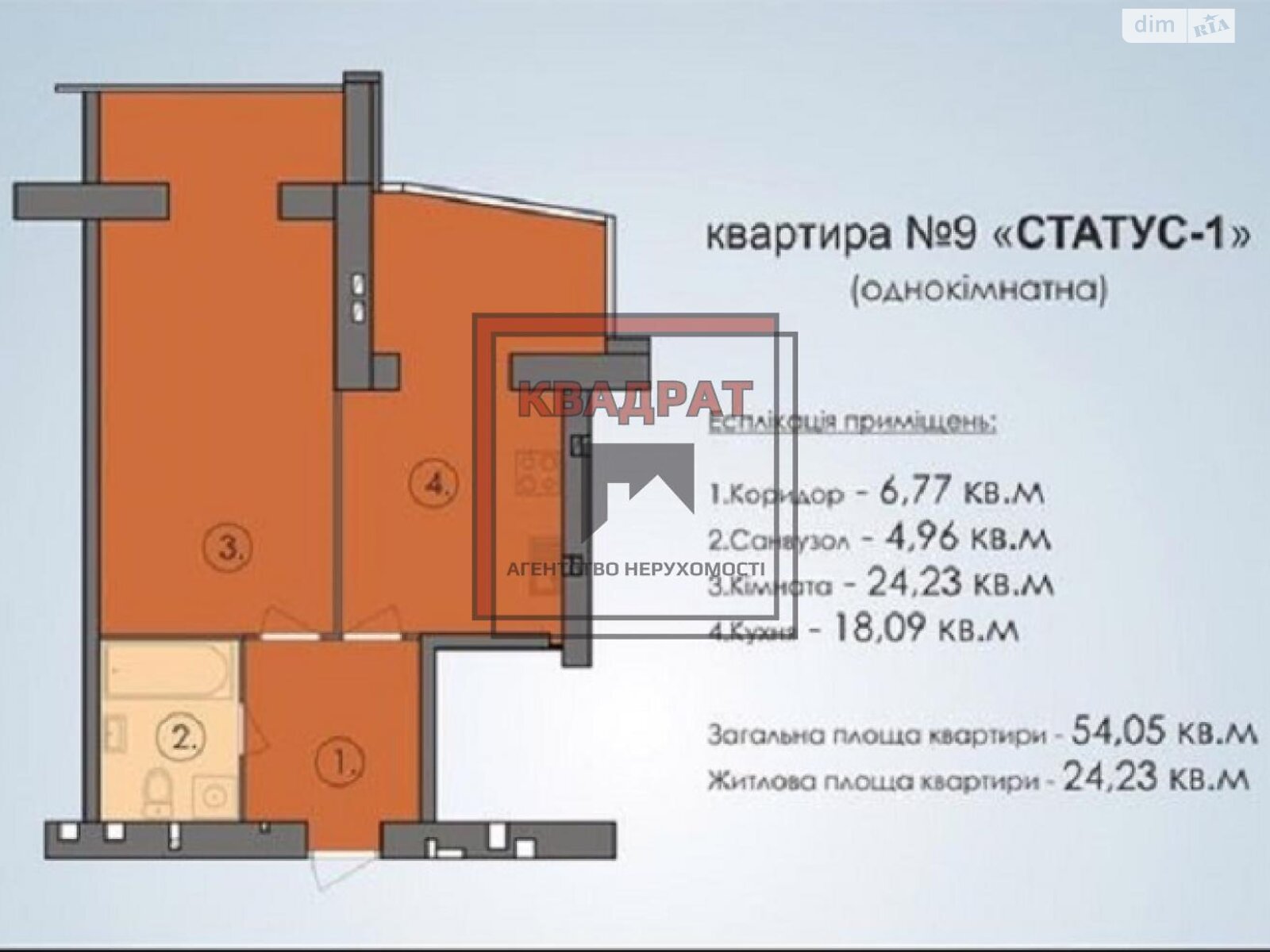 Продаж однокімнатної квартири в Полтаві, на вул. Андрієвського Віктора, район Шевченківський (Жовтневий) фото 1