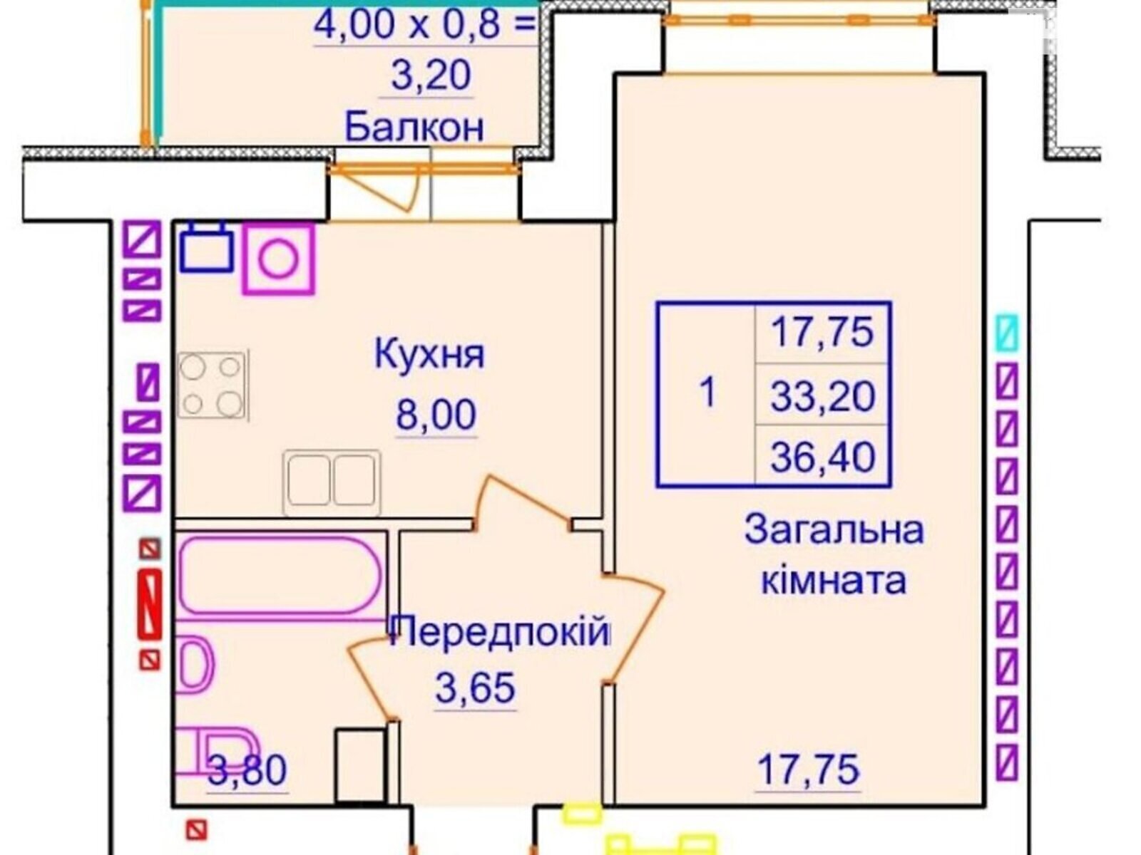 Продаж однокімнатної квартири в Полтаві, на вул. Європейська 183, район Шевченківський (Жовтневий) фото 1