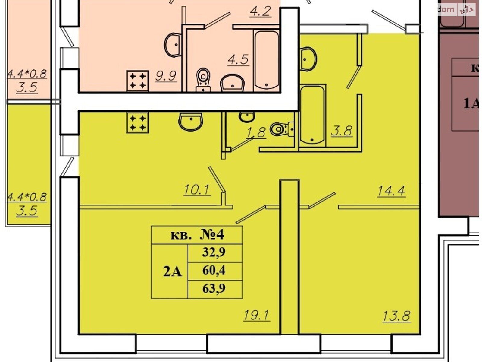 Продаж двокімнатної квартири в Полтаві, на вул. Башкирцевої Марії 22, кв. 55, район Центр фото 1