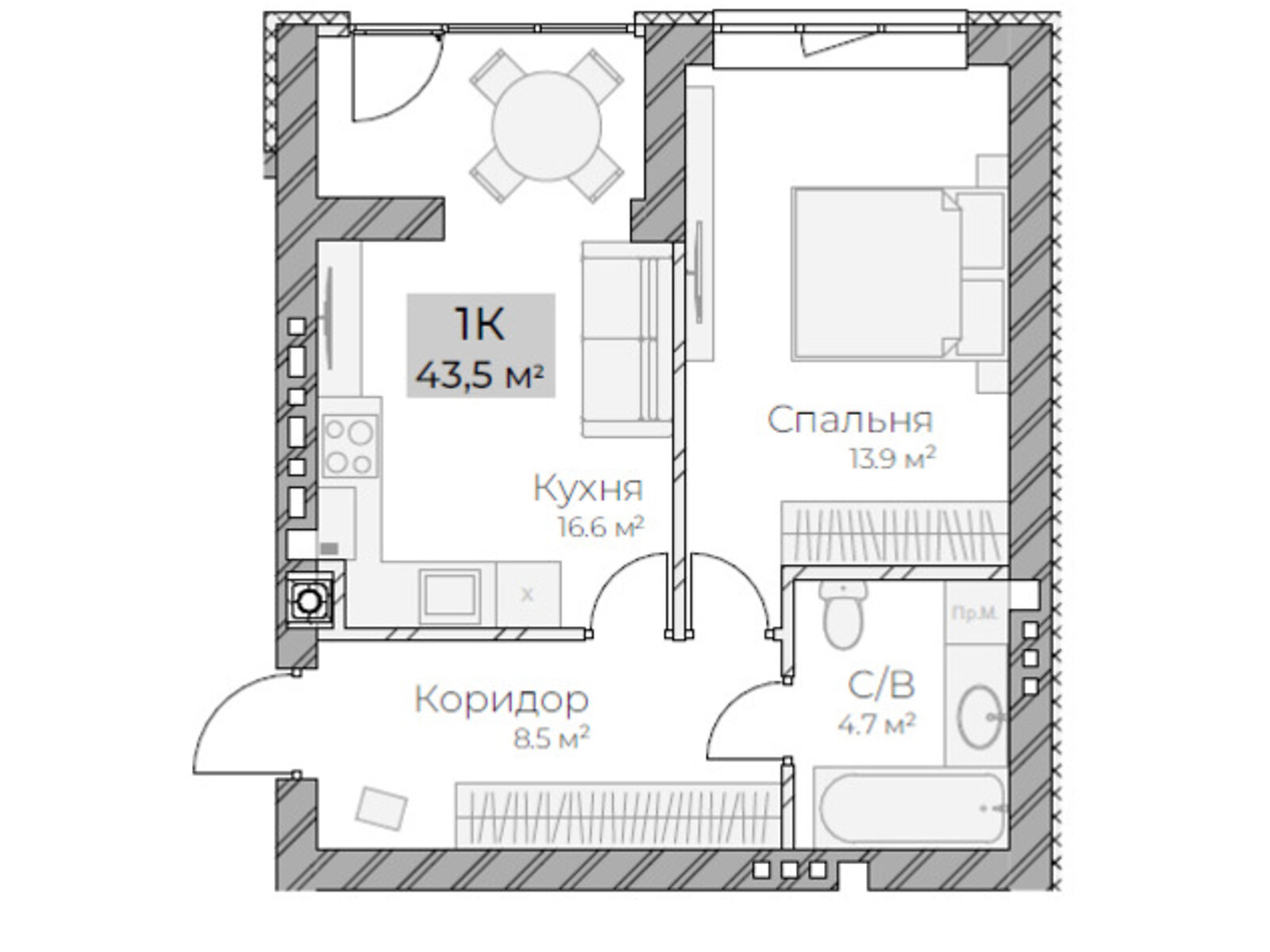 Продаж однокімнатної квартири в Рівному, на вул. Поповича 37, район Боярка фото 1