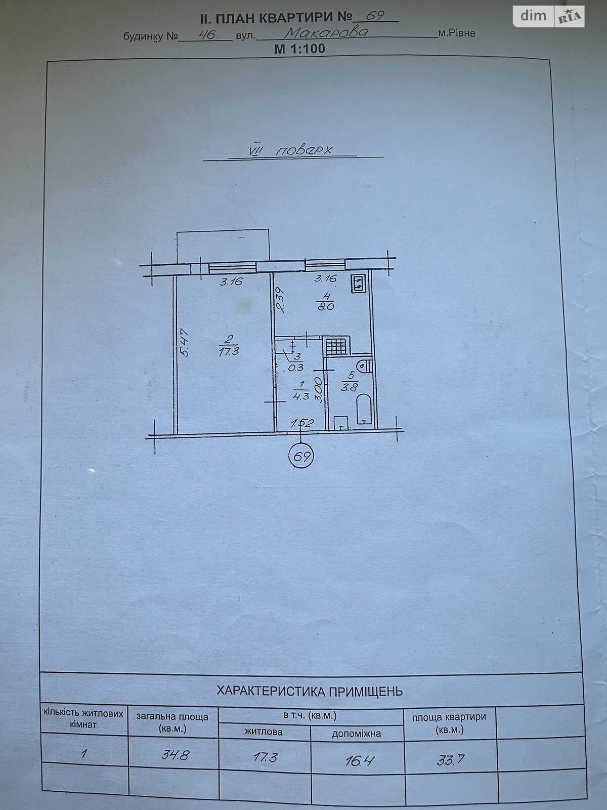 Продаж однокімнатної квартири в Рівному, на мас. Макарова 46, район Ювілейний фото 1