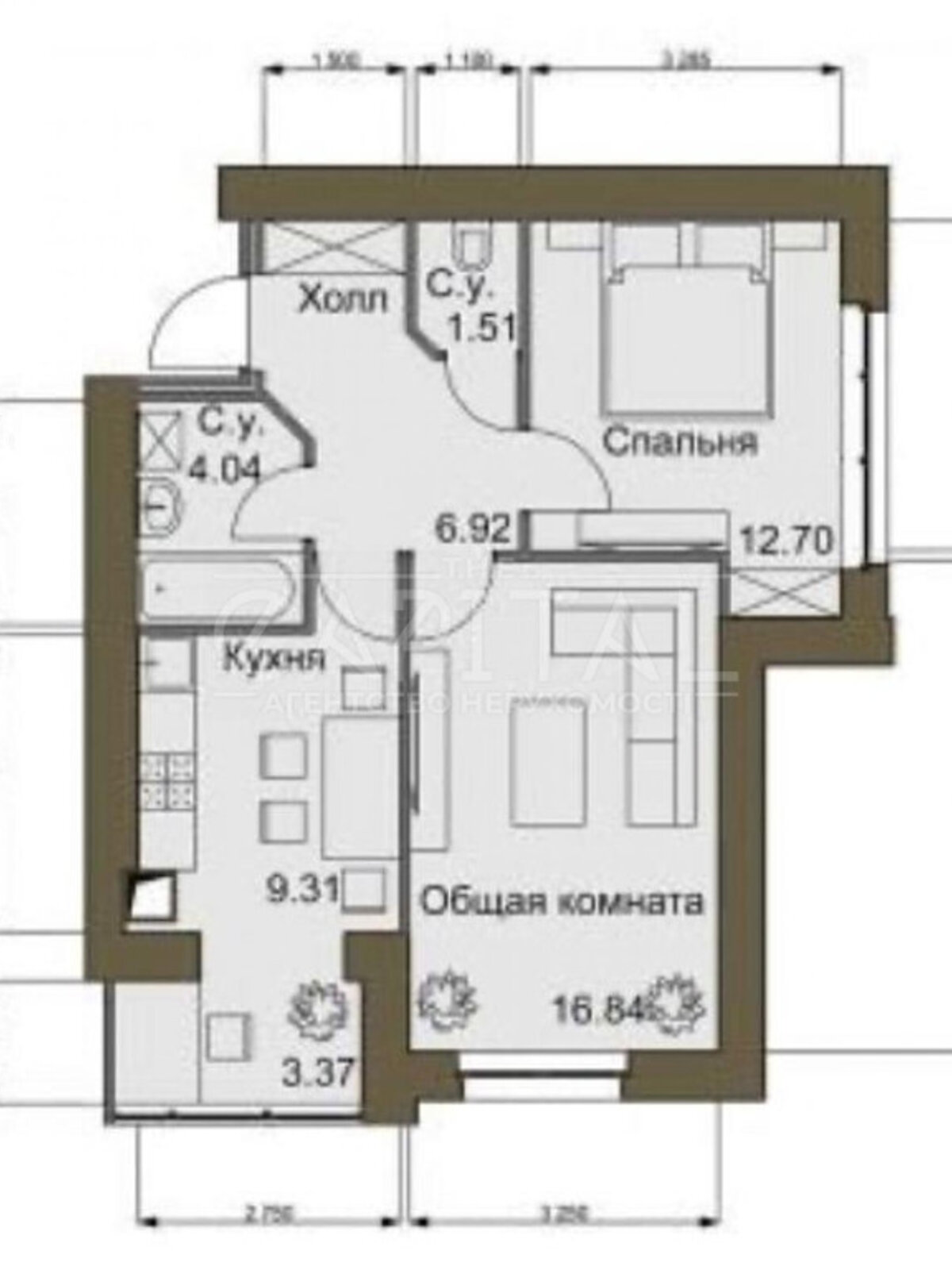 Продажа двухкомнатной квартиры в Софиевской Борщаговке, на ул. Академика Шалимова 69, фото 1