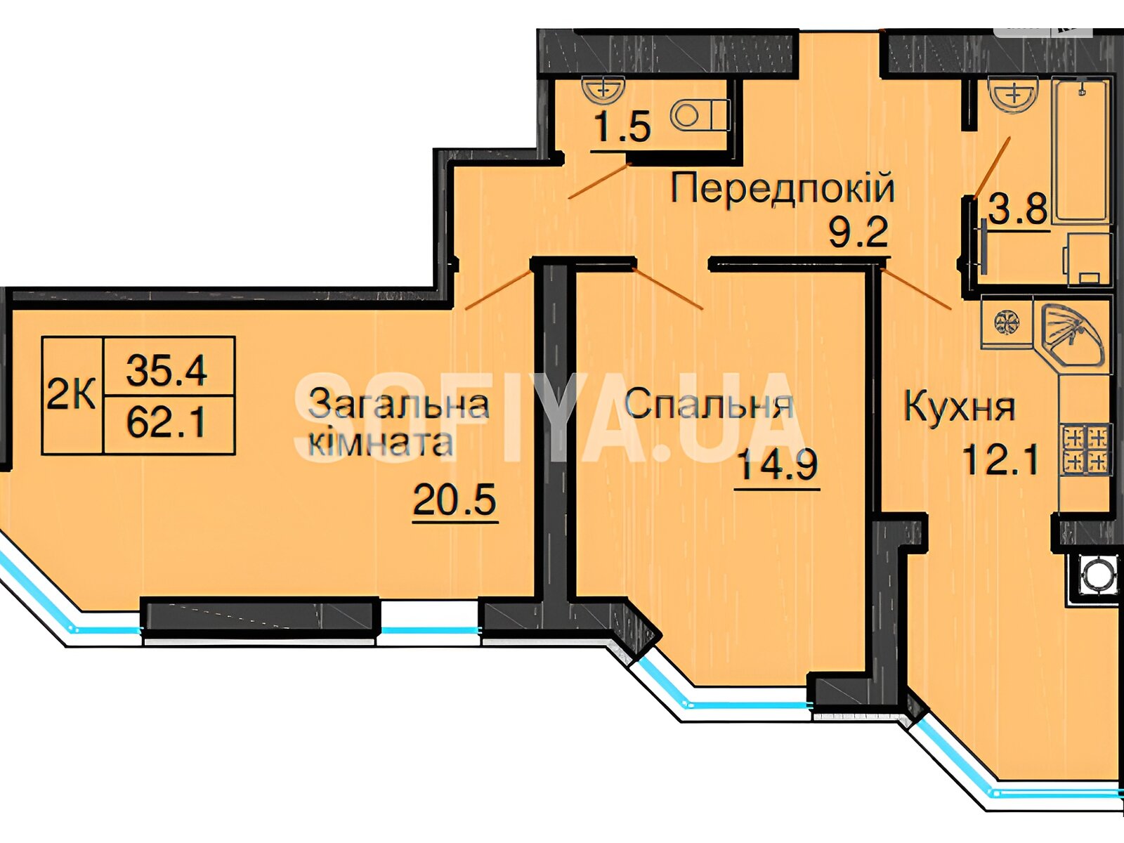 Продаж двокімнатної квартири в Софіївській Борщагівці, на вул. Григорія Сковороди 8, кв. 81, фото 1 Продаж двокімнатної квартири в Софіївській Борщагівці, на вул. Григорія Сковороди 8, кв. 81, фото 1