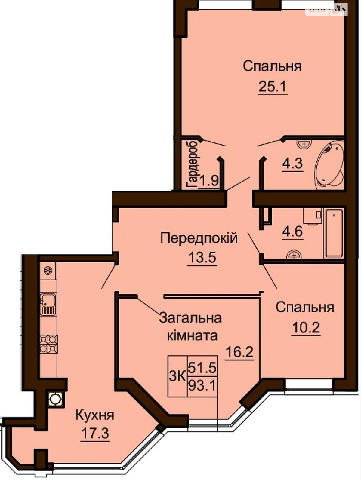 Продаж трикімнатної квартири в Софіївській Борщагівці, на просп. Мартинова 12, фото 1