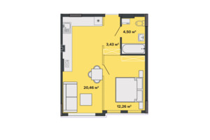 Продаж однокімнатної квартири в Софіївській Борщагівці, на вул. Поліська 2Б, фото 2 Продаж однокімнатної квартири в Софіївській Борщагівці, на вул. Поліська 2Б, фото 2