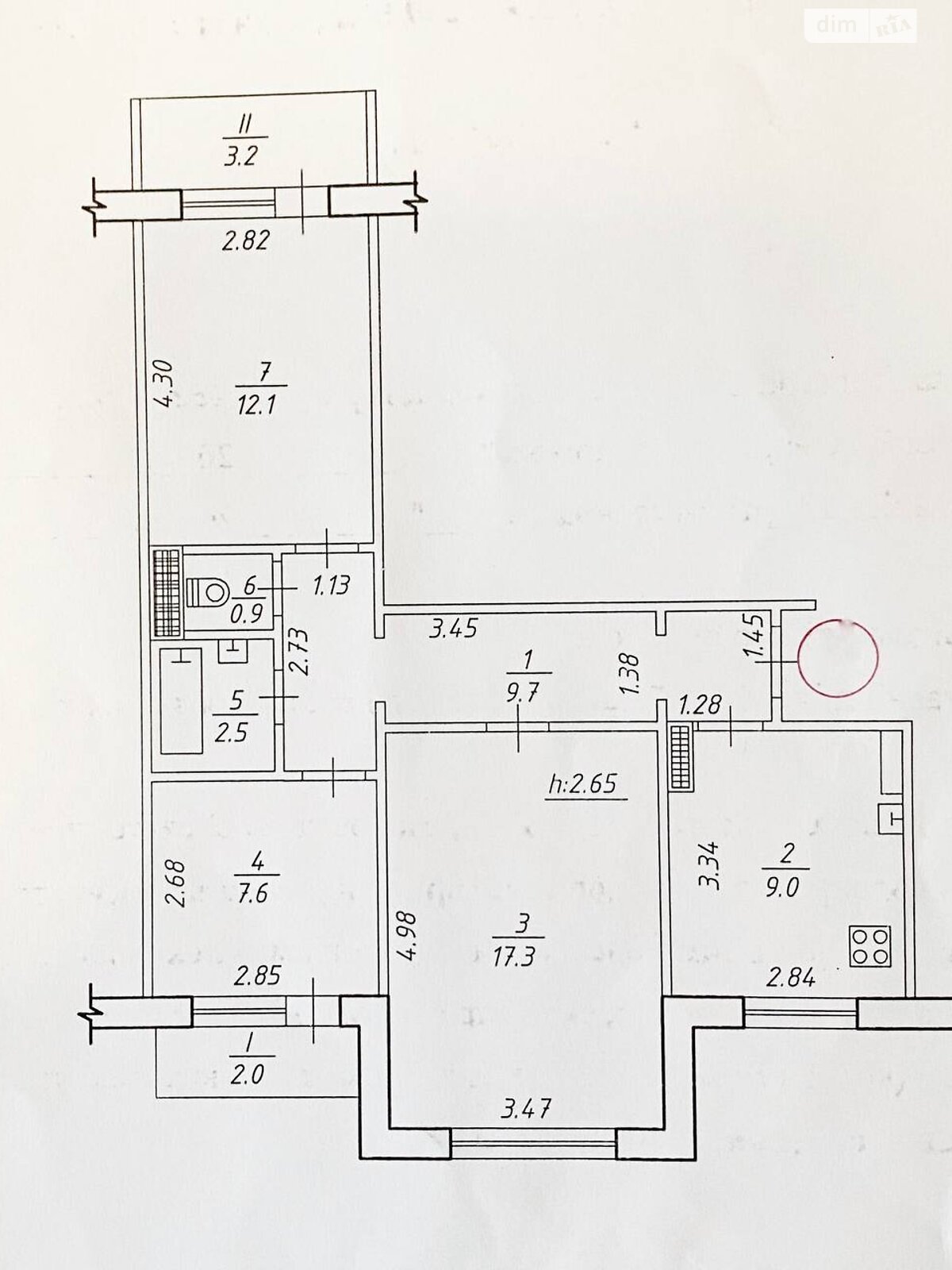 Продажа трехкомнатной квартиры в Сумах, на ул. Героев Крут, район Заречный фото 1