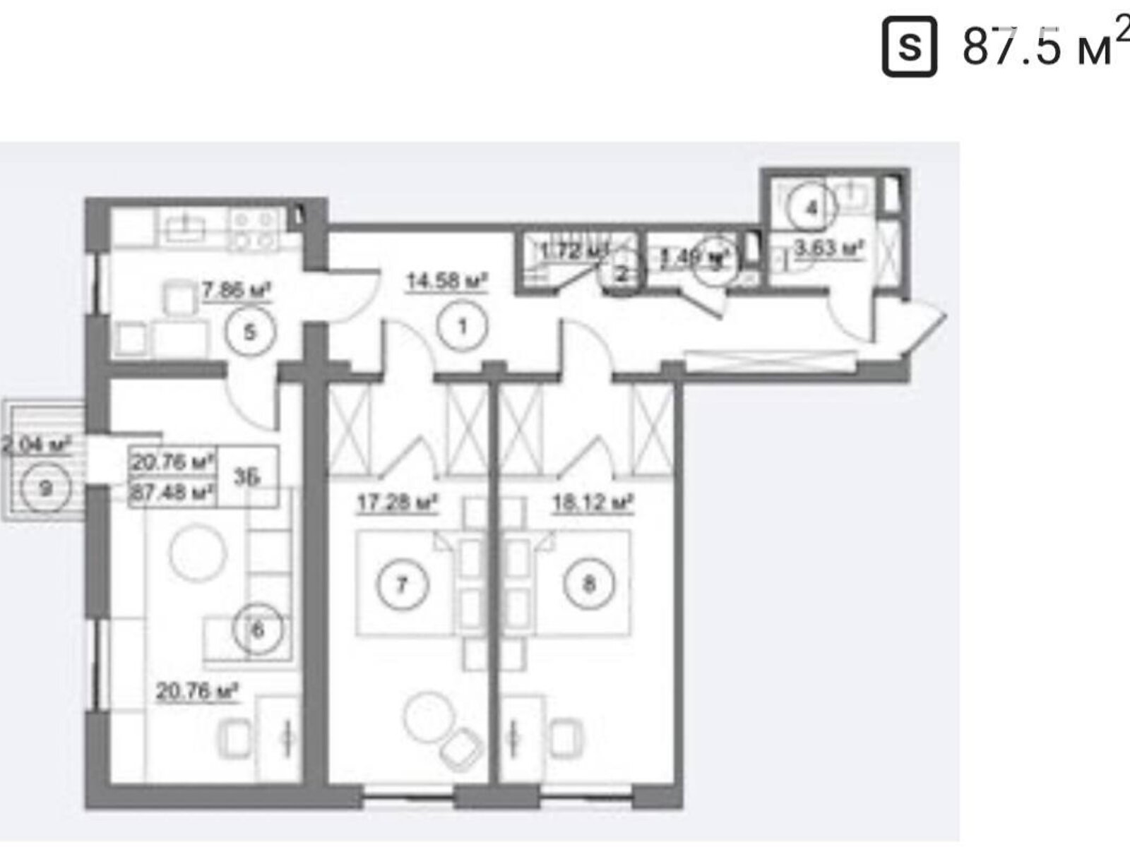 Продажа трехкомнатной квартиры в Святопетровское, на ул. Окружная 8, фото 1