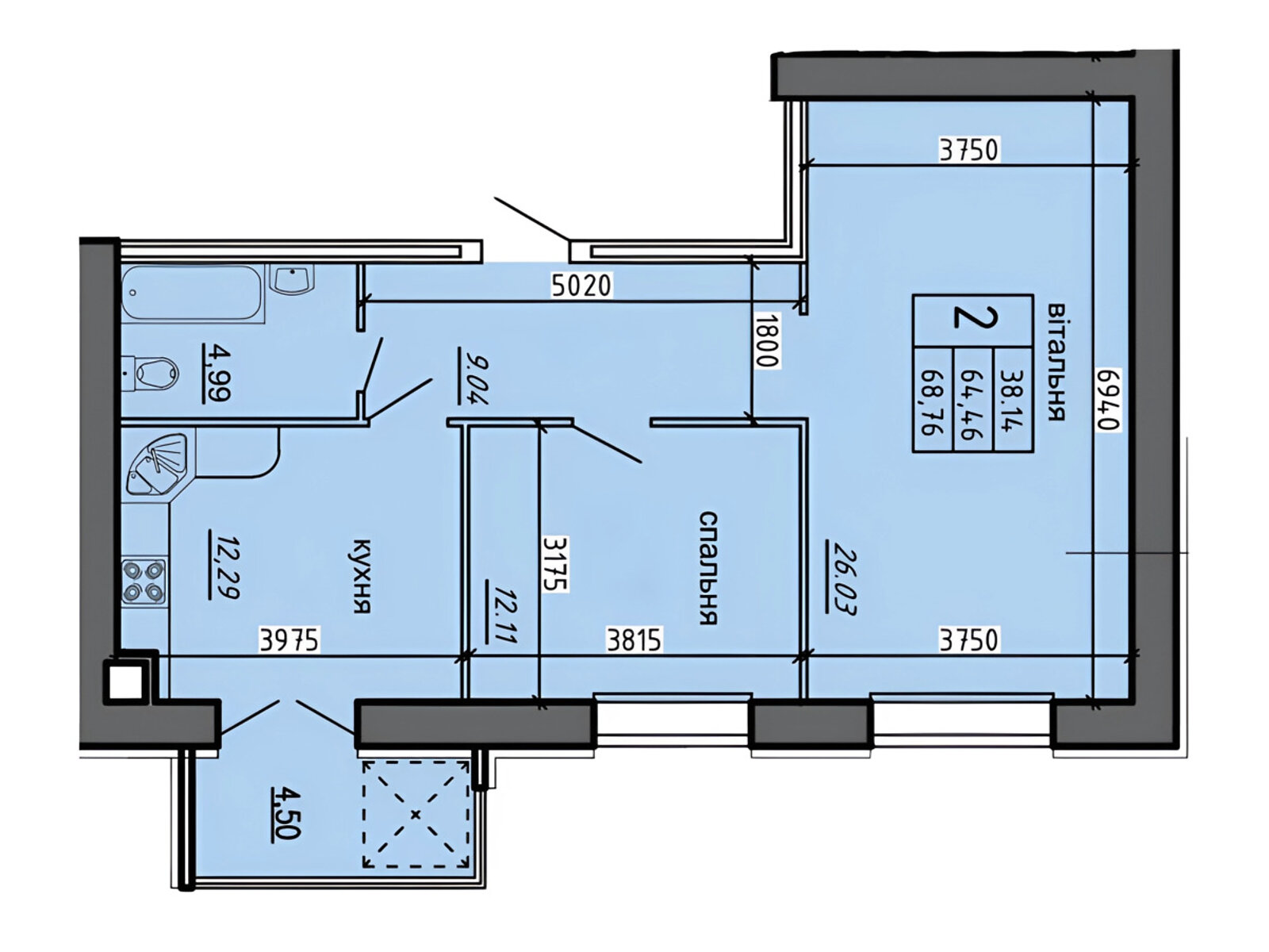 Продажа двухкомнатной квартиры в Тернополе, на ул. 15-го Апреля, район Бам фото 1