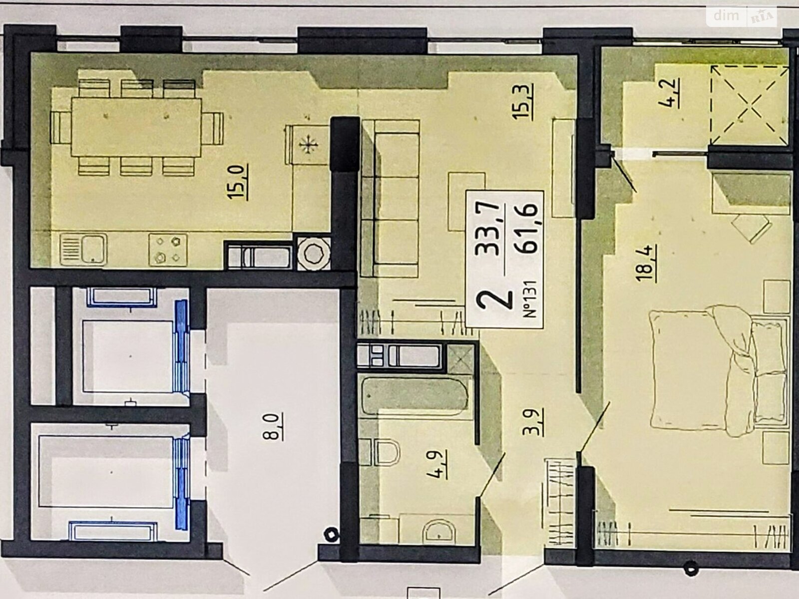 Продажа двухкомнатной квартиры в Тернополе, на ул. Билецкая 56, район Новый свет фото 1