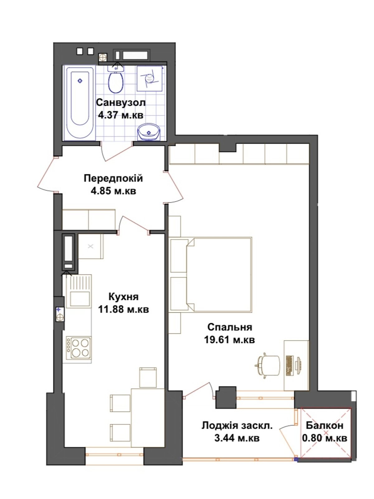 Продаж однокімнатної квартири в Тернополі, на вул. Генерала Мирона Тарнавського 7, кв. 243, район Північний фото 1 Продаж однокімнатної квартири в Тернополі, на вул. Генерала Мирона Тарнавського 7, кв. 243, район Північний фото 1
