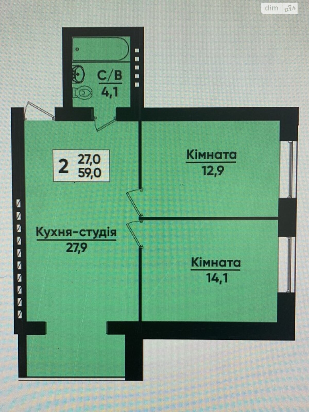 Продаж двокімнатної квартири в Тернополі, на вул. Весела 25, район Старий парк фото 1