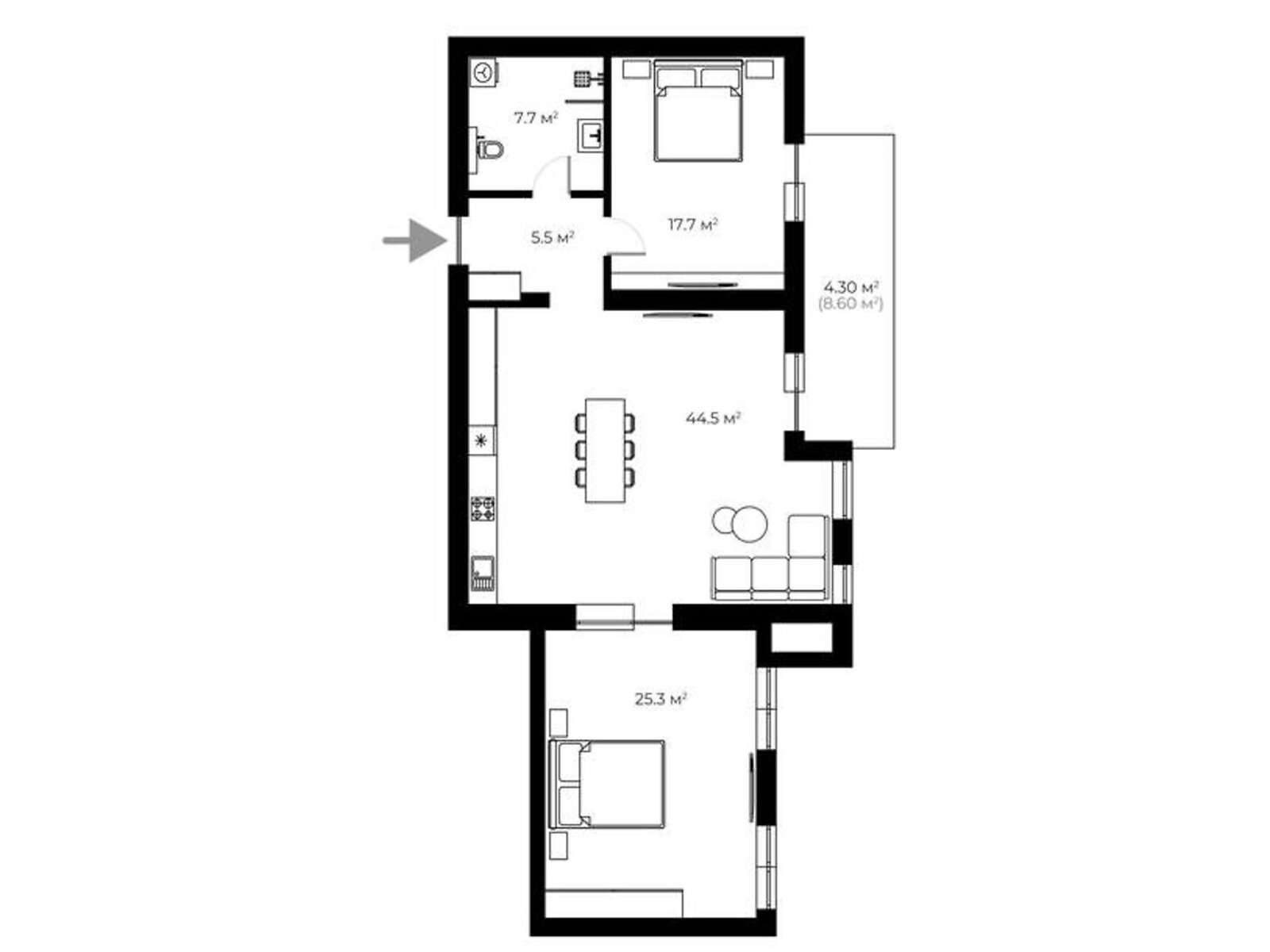 Продаж двокімнатної квартири в Ужгороді, на вул. Мальовнича 8, район БАМ фото 1 Продаж двокімнатної квартири в Ужгороді, на вул. Мальовнича 8, район БАМ фото 1