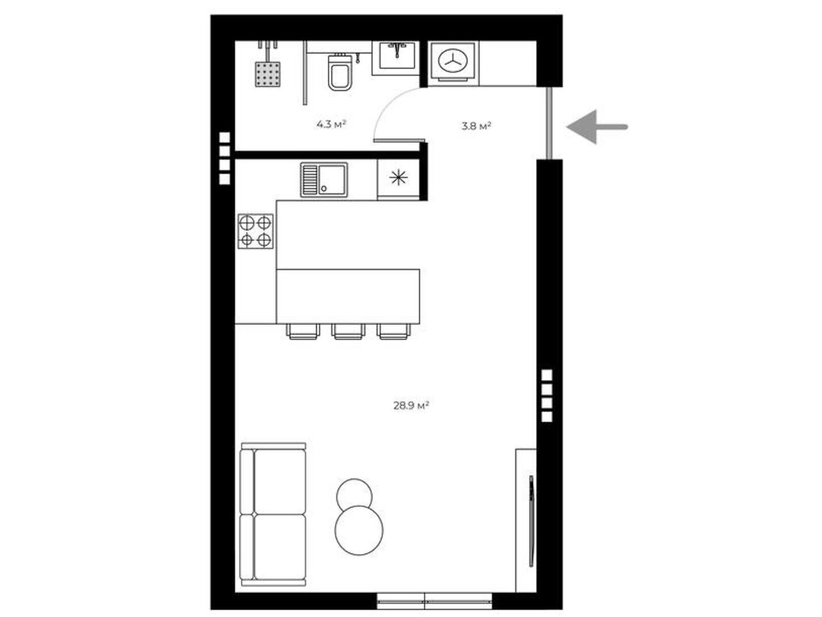 Продаж однокімнатної квартири в Ужгороді, на вул. Мальовнича 8, район БАМ фото 1