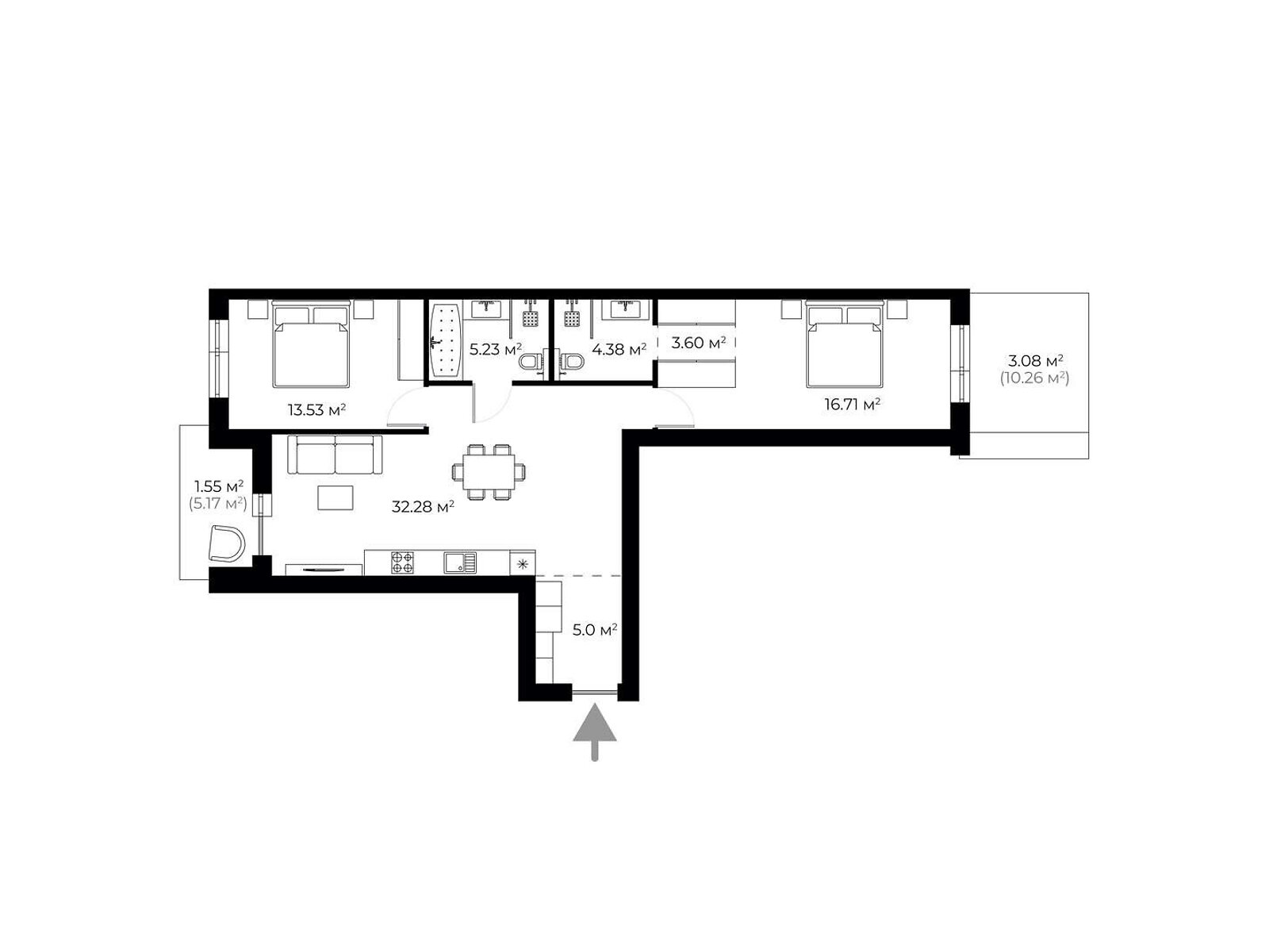 Продажа трехкомнатной квартиры в Ужгороде, на ул. Живописная 1, район БАМ фото 1