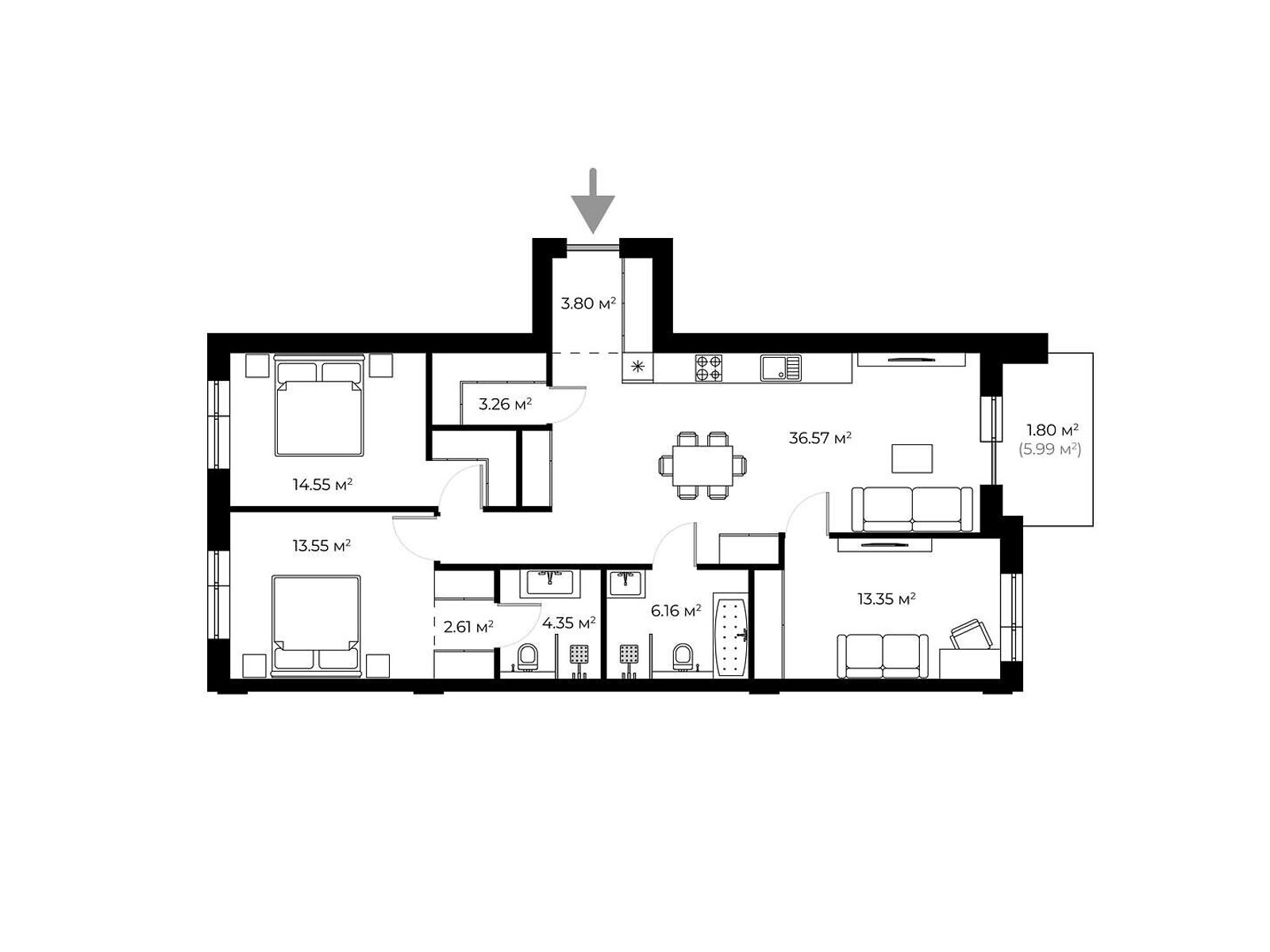 Продажа двухкомнатной квартиры в Ужгороде, на ул. Живописная 1, район БАМ фото 1 Продажа двухкомнатной квартиры в Ужгороде, на ул. Живописная 1, район БАМ фото 1