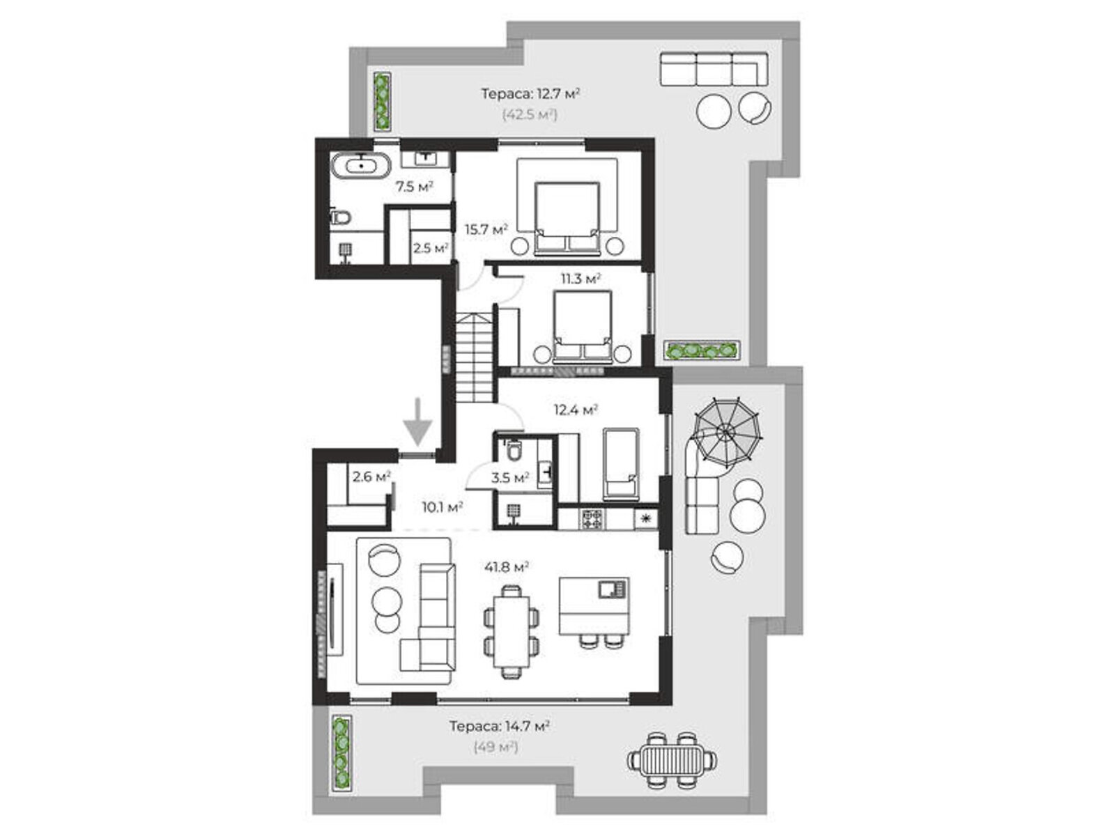 Продажа трехкомнатной квартиры в Ужгороде, на ул. Запорожская 1, район Червеница фото 1