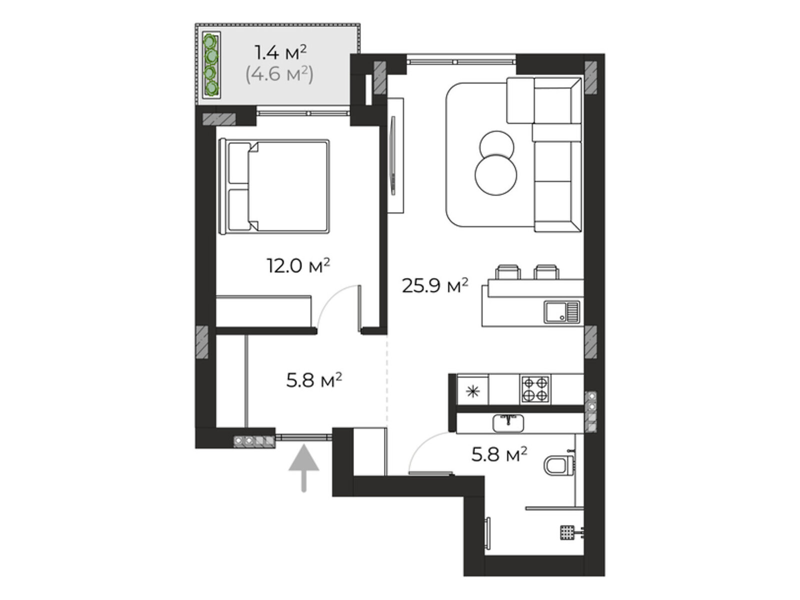 Продаж однокімнатної квартири в Ужгороді, на вул. Запорізька 1, район Червениця фото 1 Продаж однокімнатної квартири в Ужгороді, на вул. Запорізька 1, район Червениця фото 1