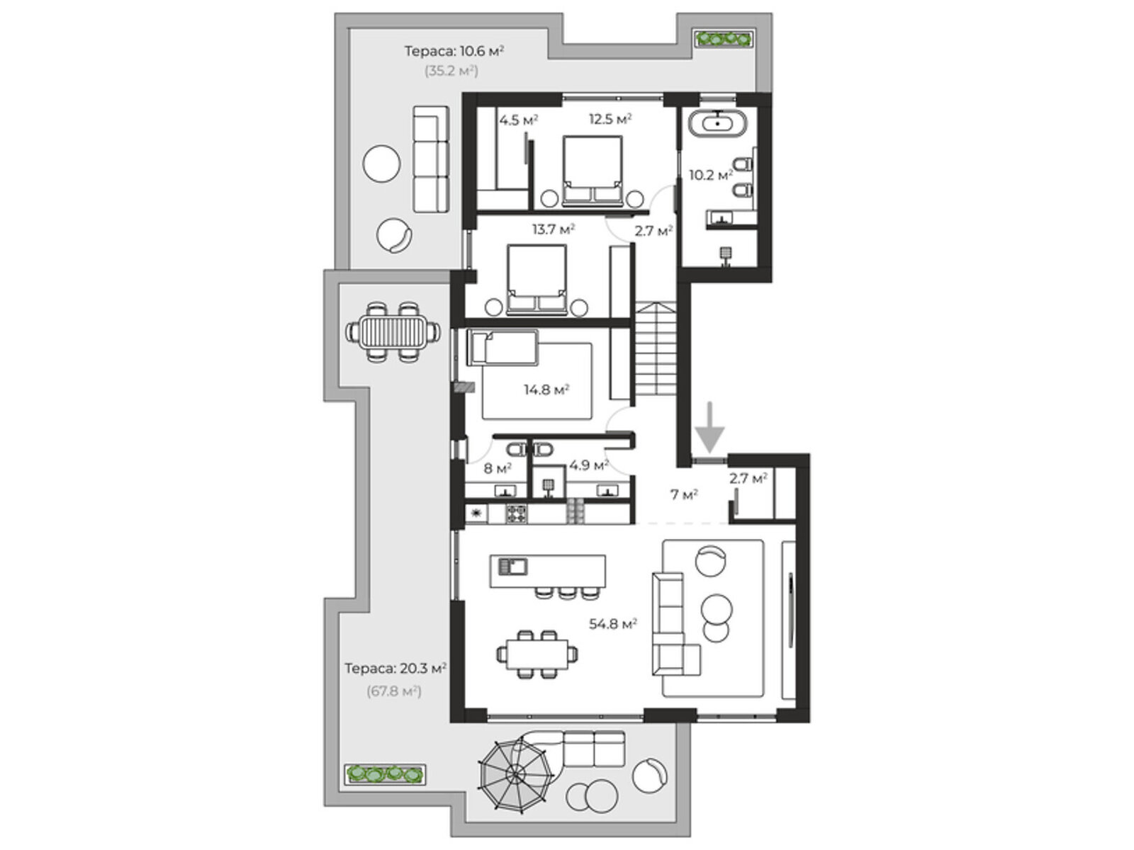 Продаж трикімнатної квартири в Ужгороді, на вул. Запорізька 1, район Червениця фото 1