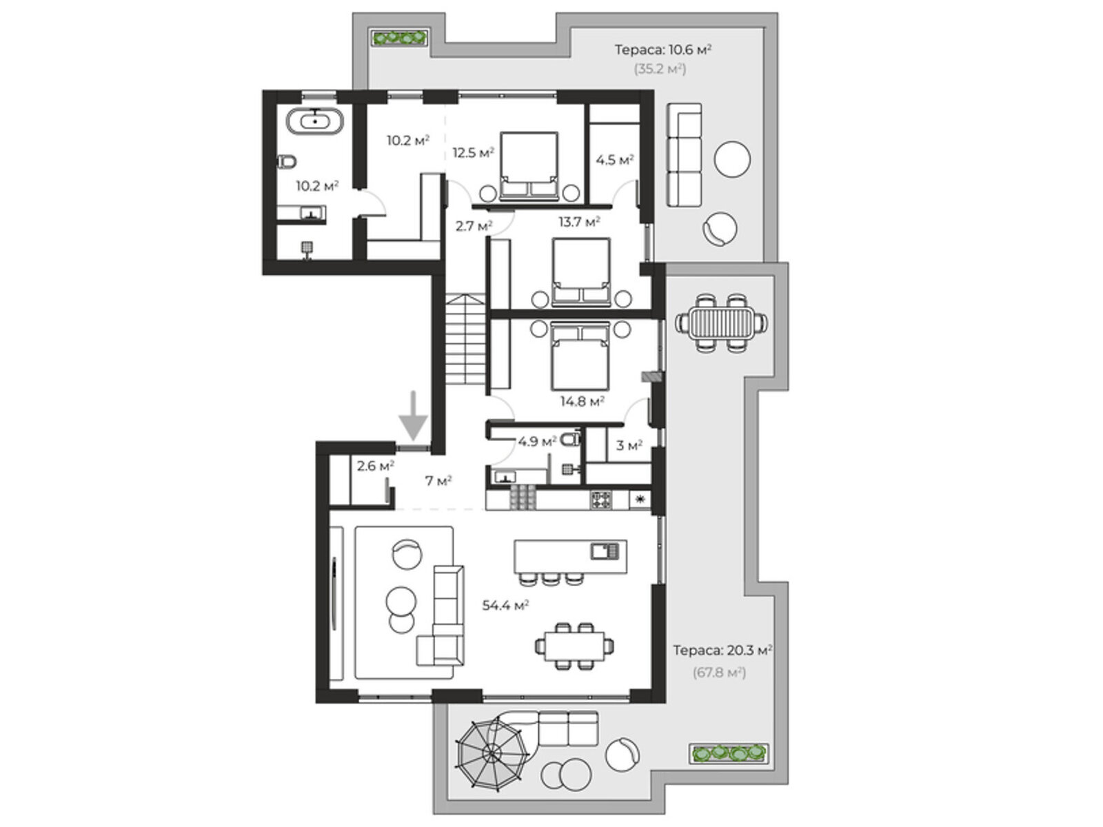 Продаж трикімнатної квартири в Ужгороді, на вул. Запорізька 1, район Червениця фото 1
